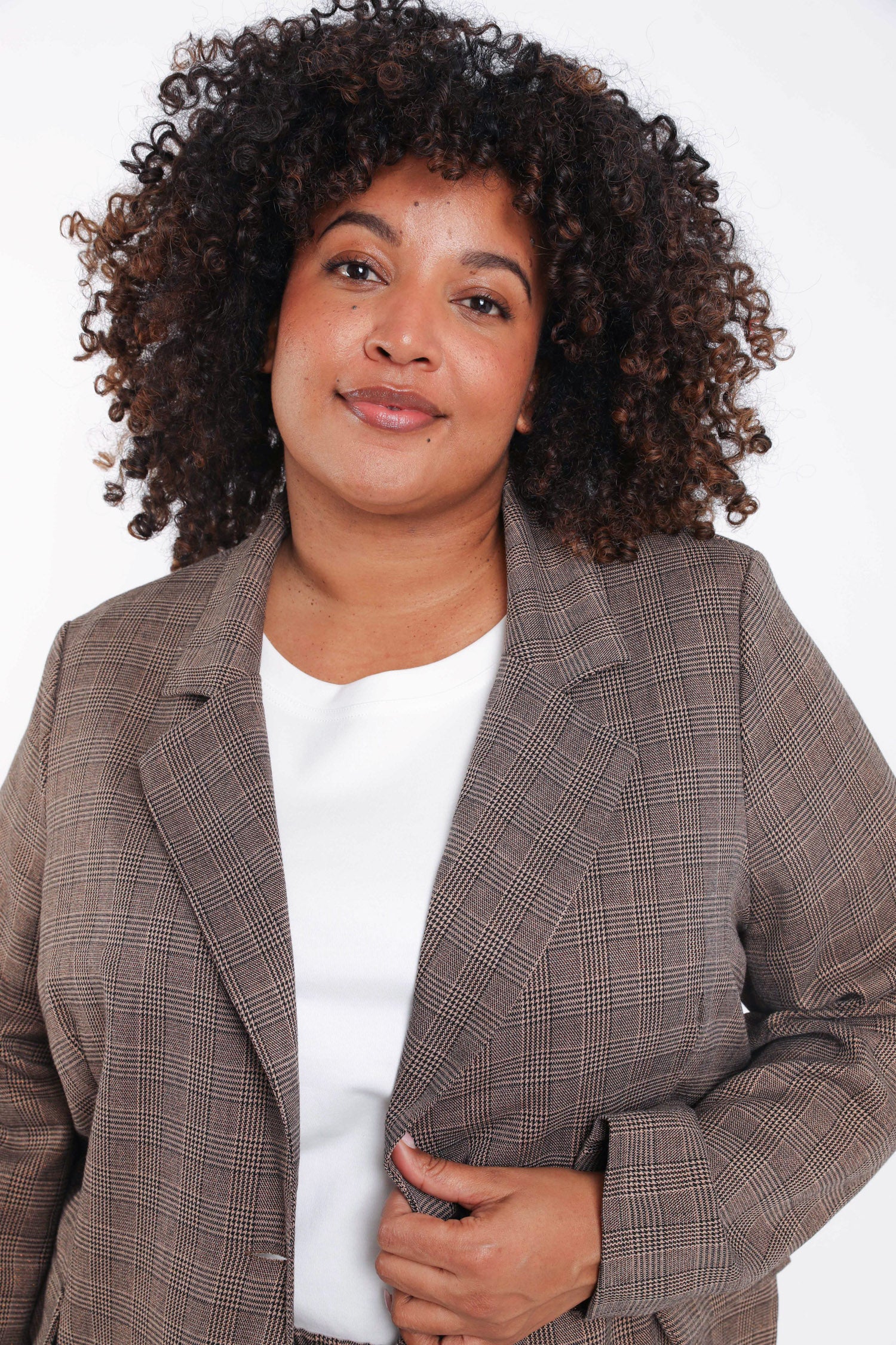 Geruite blazer met lurex - Image 3