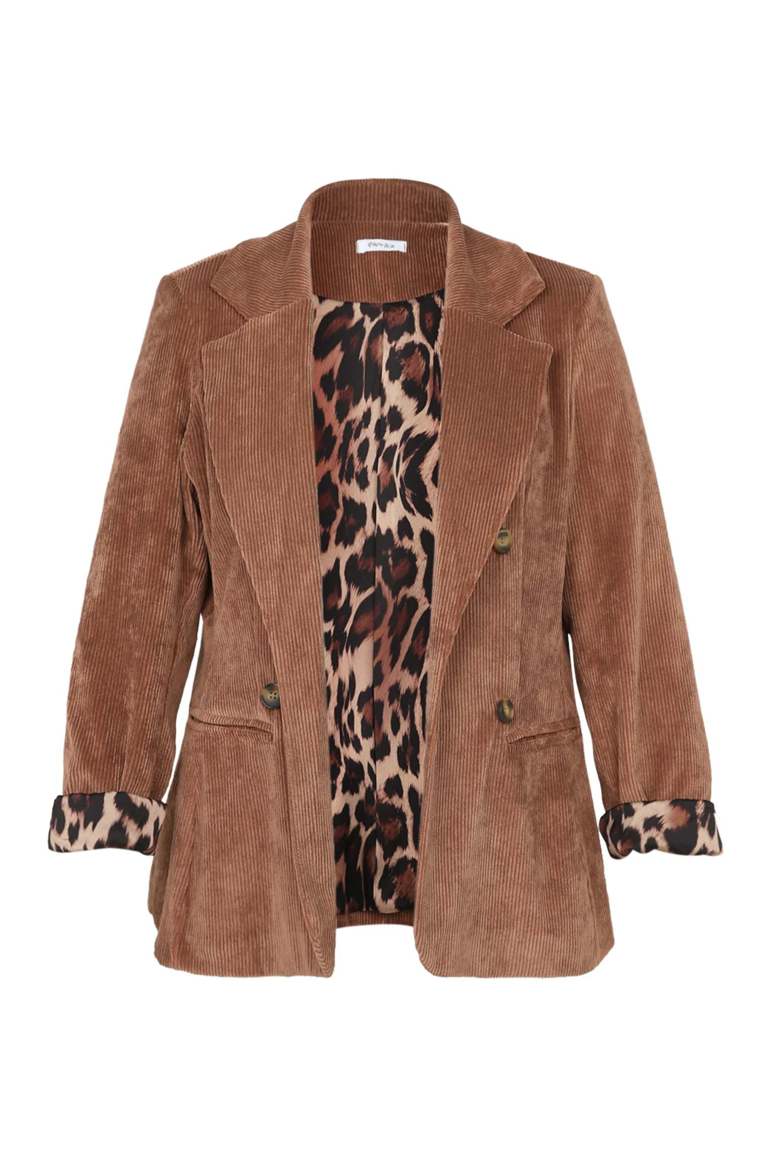 Korte, effen blazer in fluweel met voering in dierenhuidmotief - Image 20