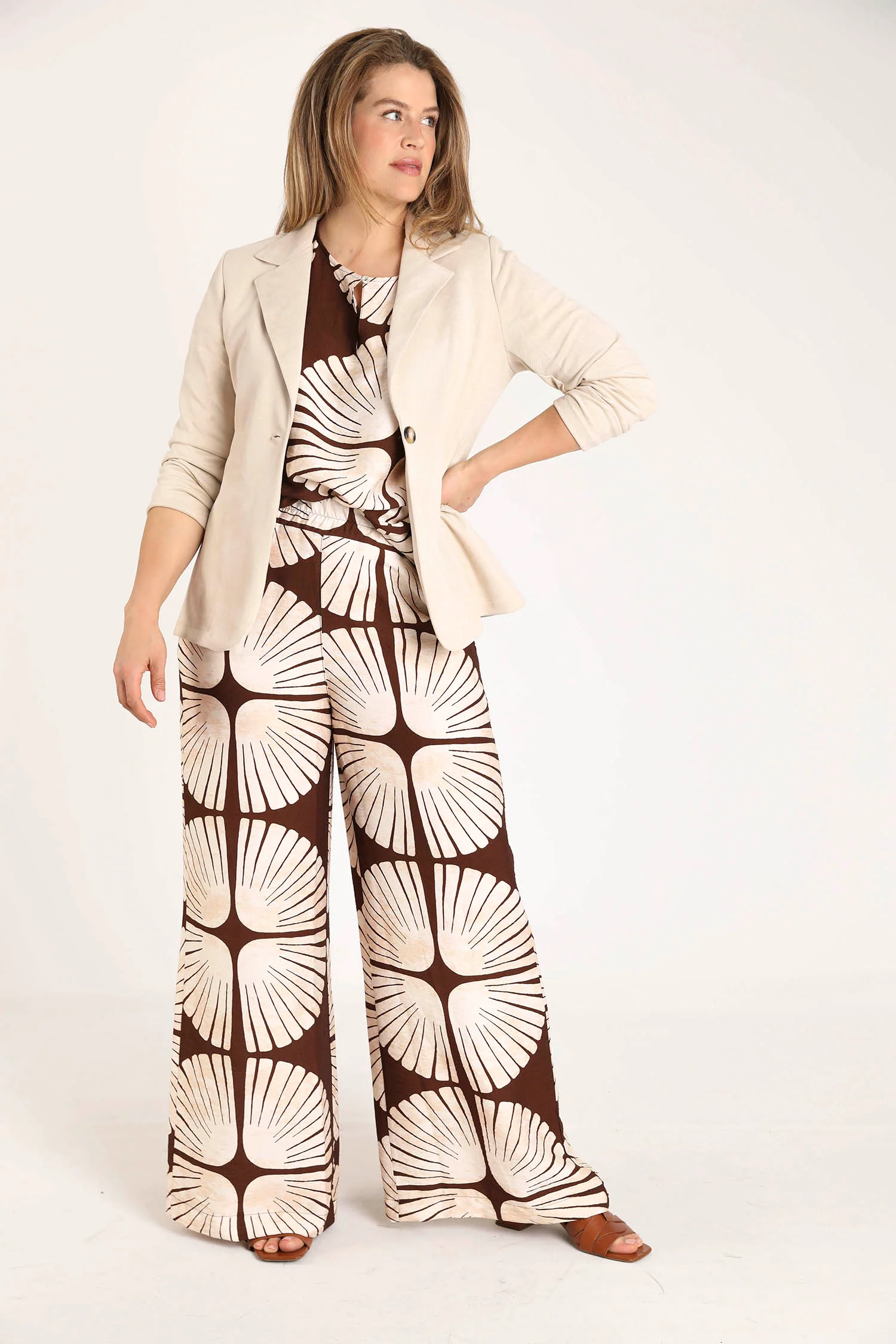 Effen blazer met suède-effect - Image 7