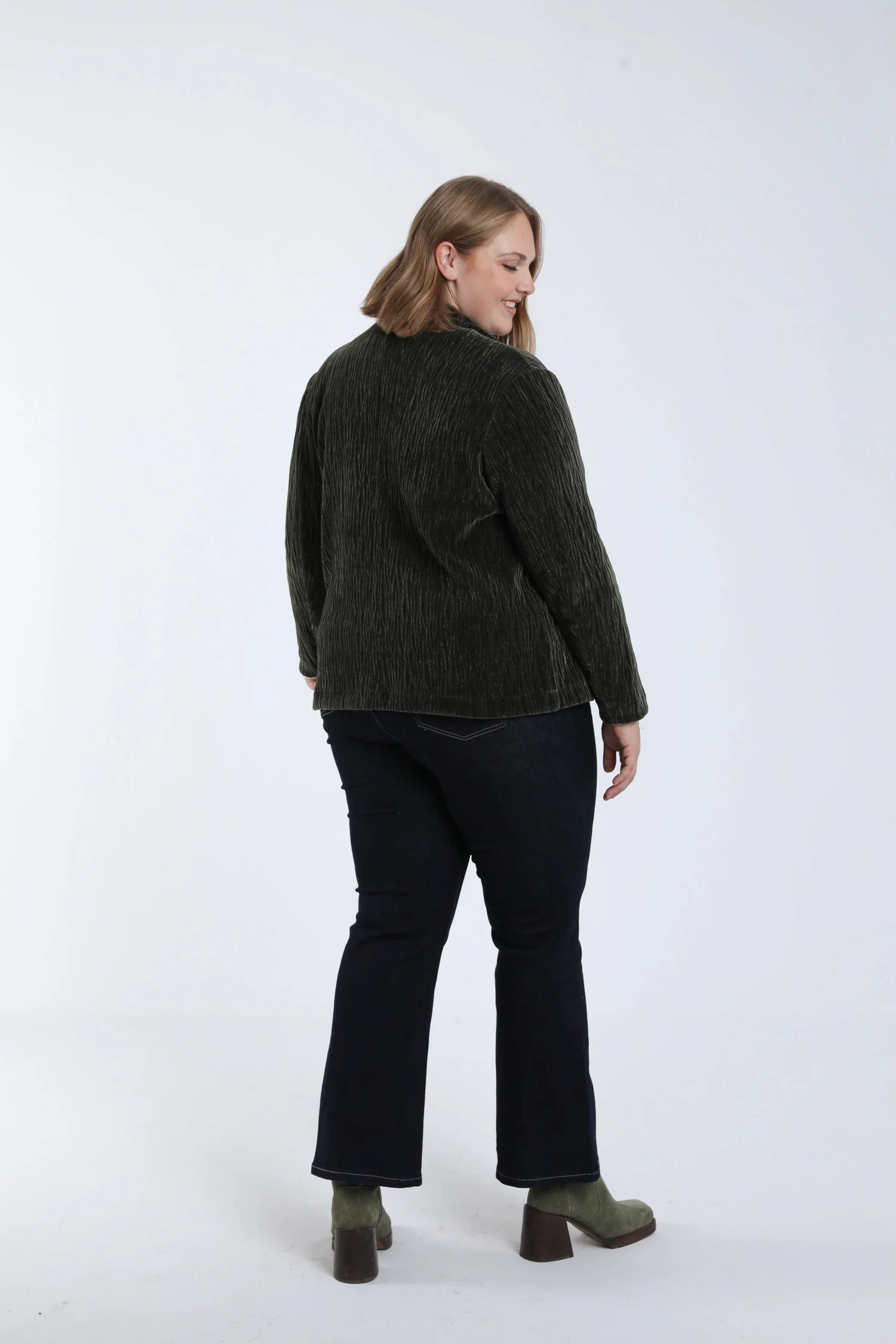 Effen blazer van geplooid fluweel - Image 2