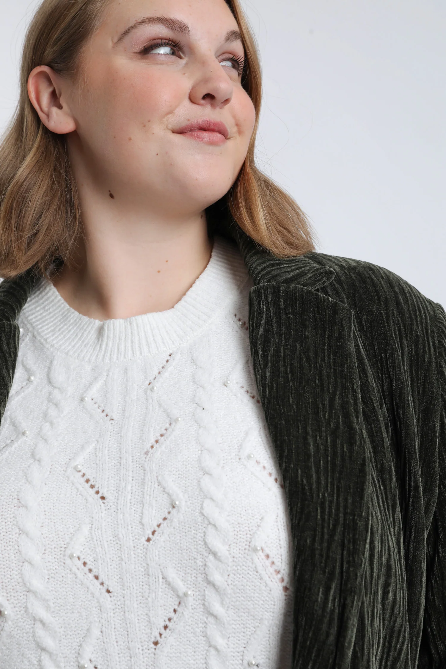 Effen blazer van geplooid fluweel - Image 3