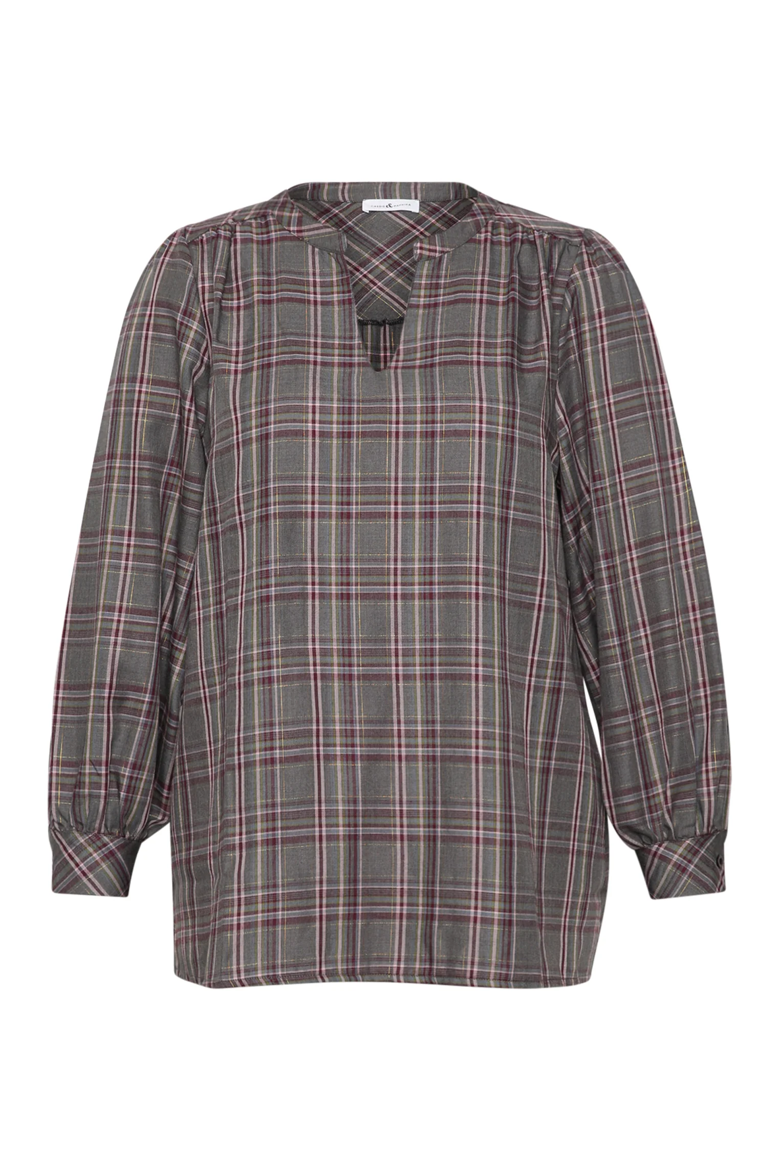 Geruite blouse met lurex - Image 7