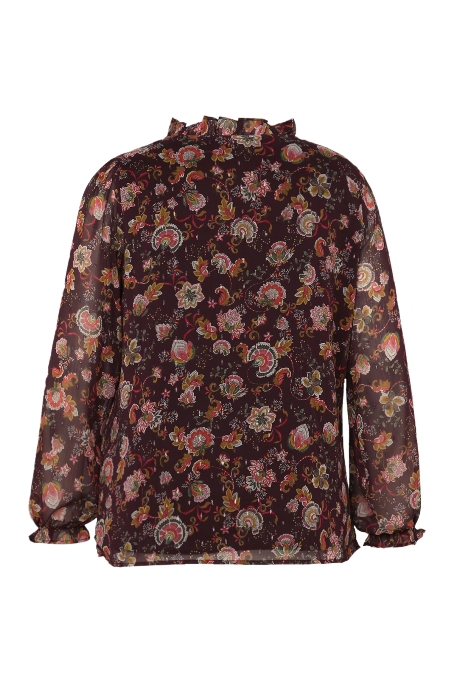 Blouse met ruches en bloemenprint en lurex - Image 11