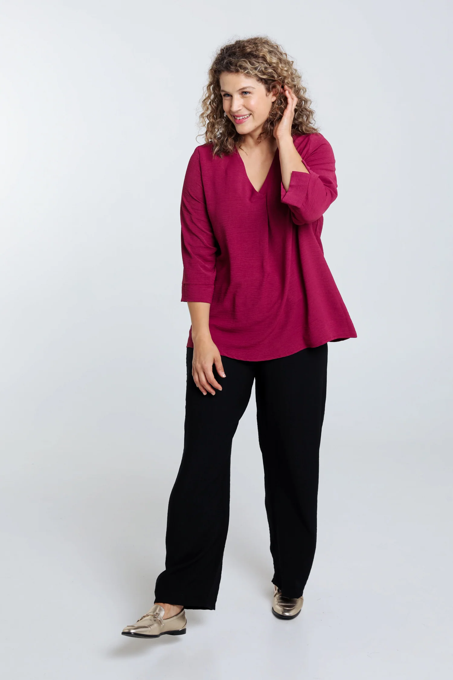 Losse, effen blouse - Image 18