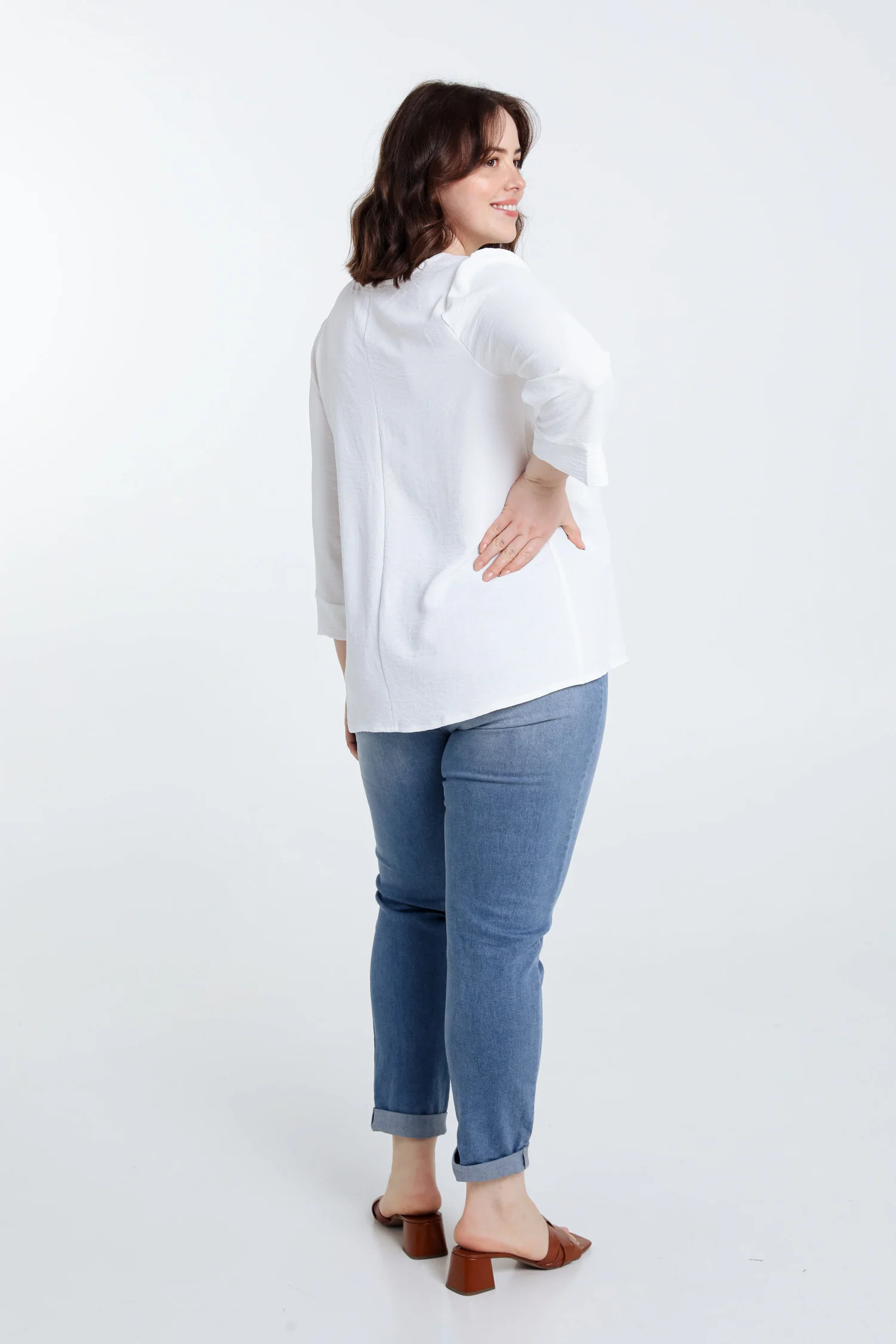 Losse, effen blouse - Image 2