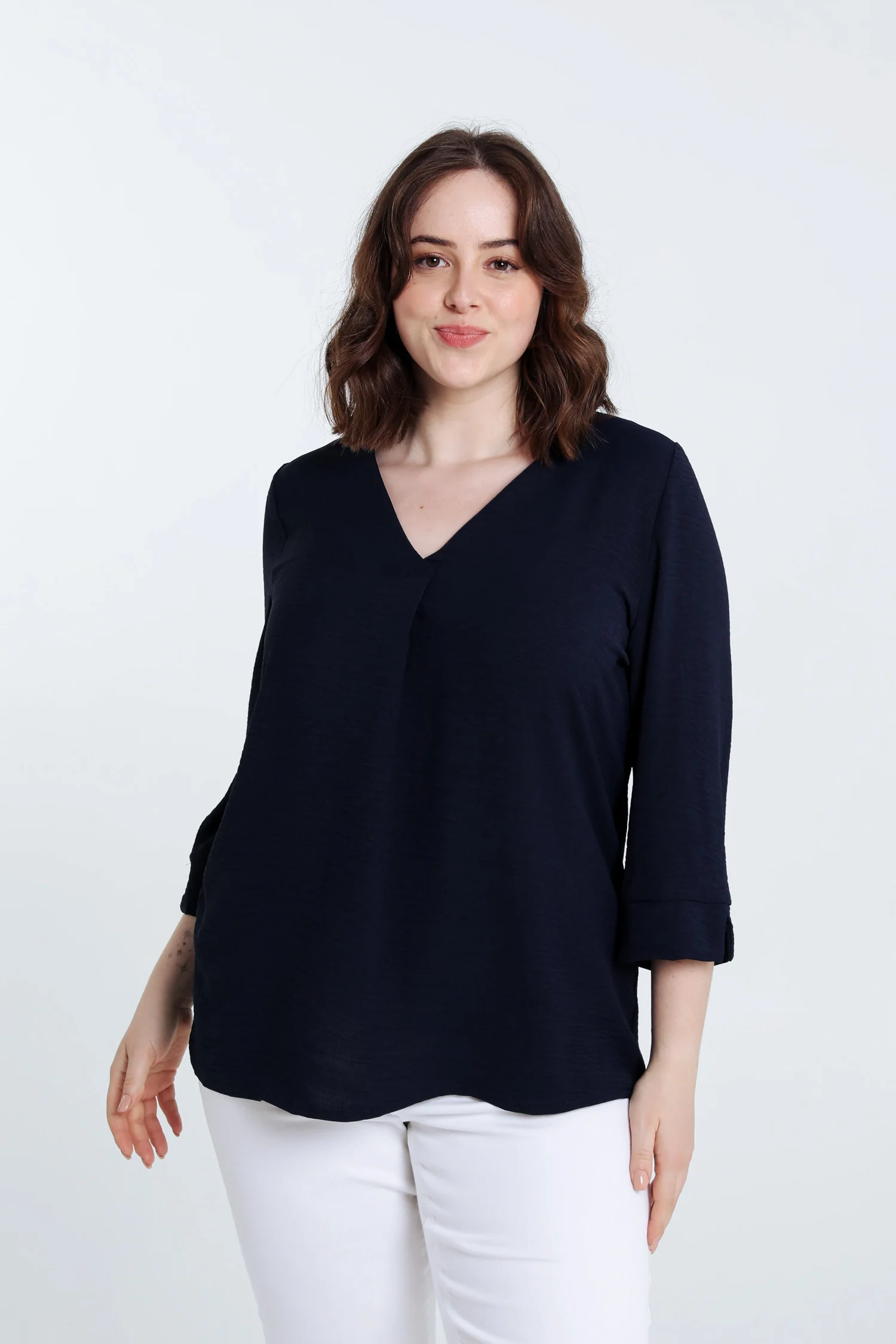 Losse, effen blouse - Image 23