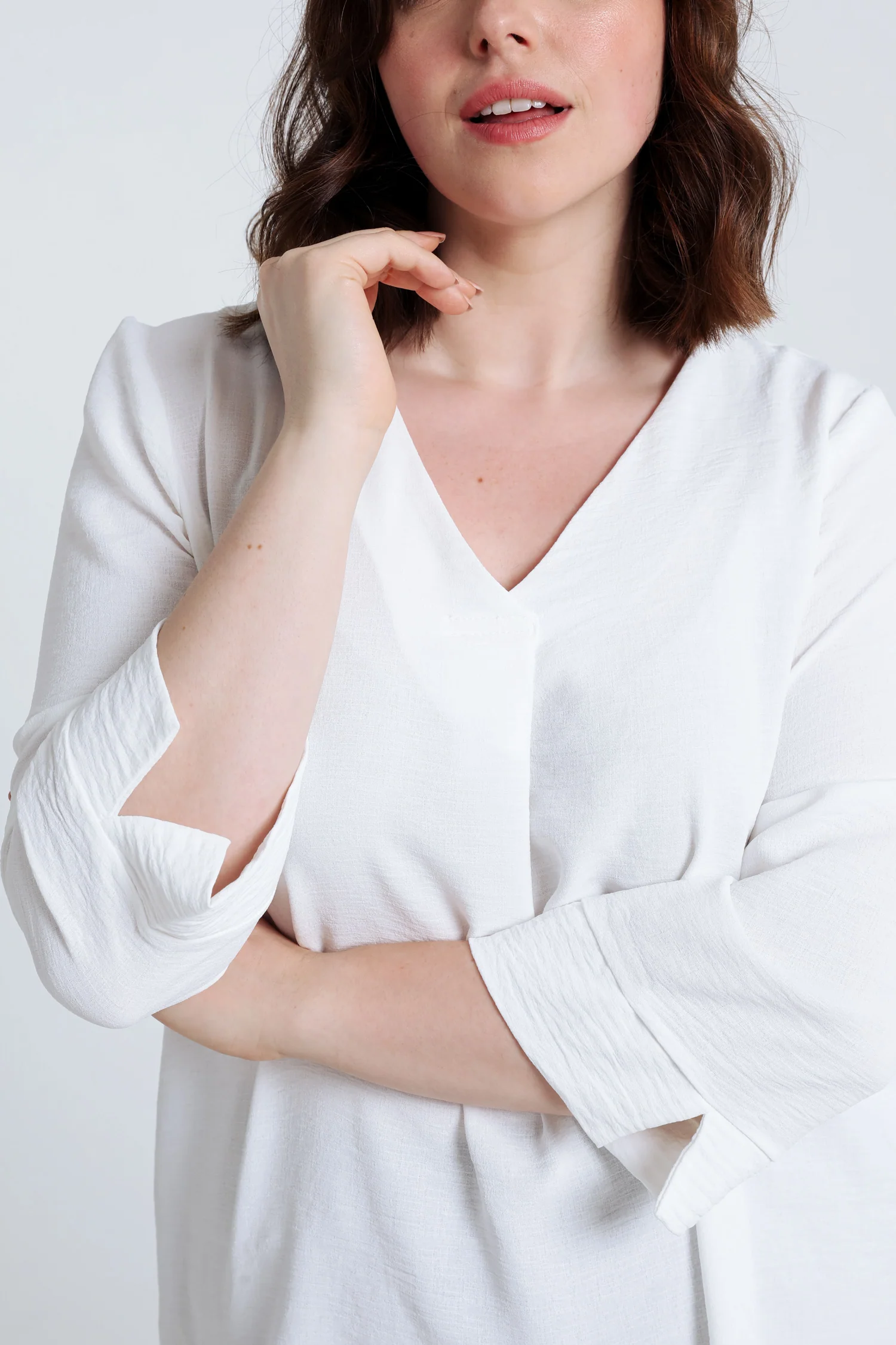 Losse, effen blouse - Image 4