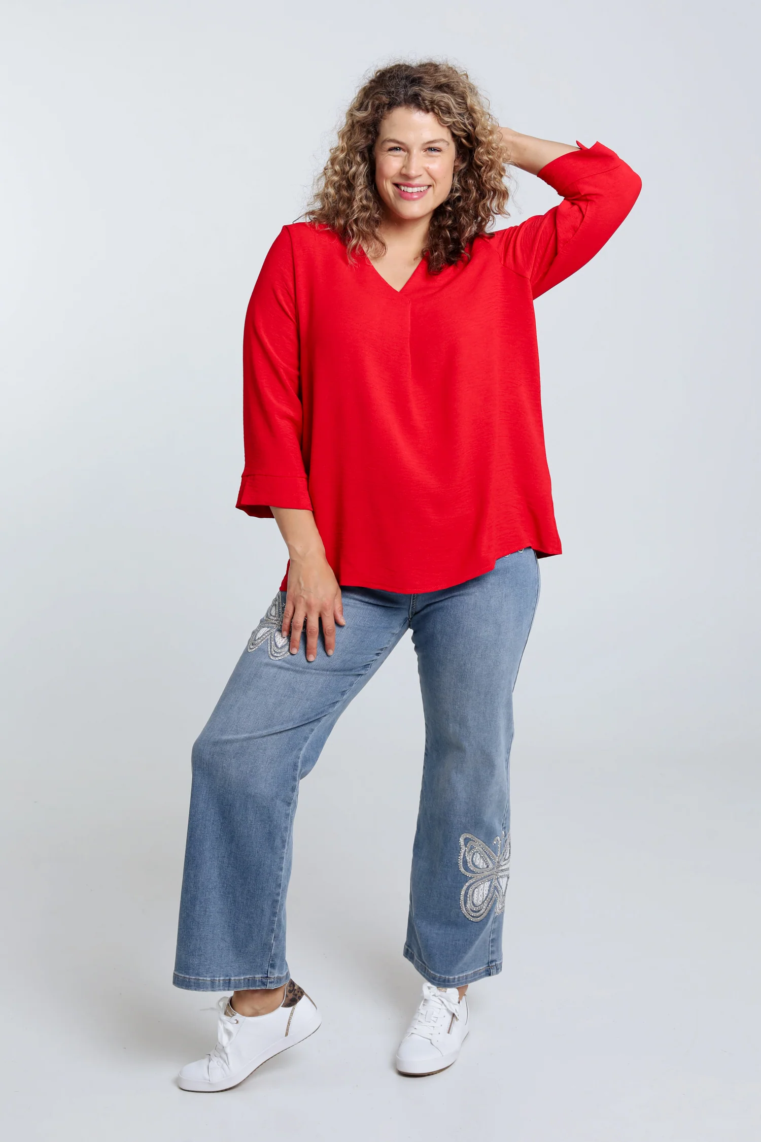 Losse, effen blouse - Image 40