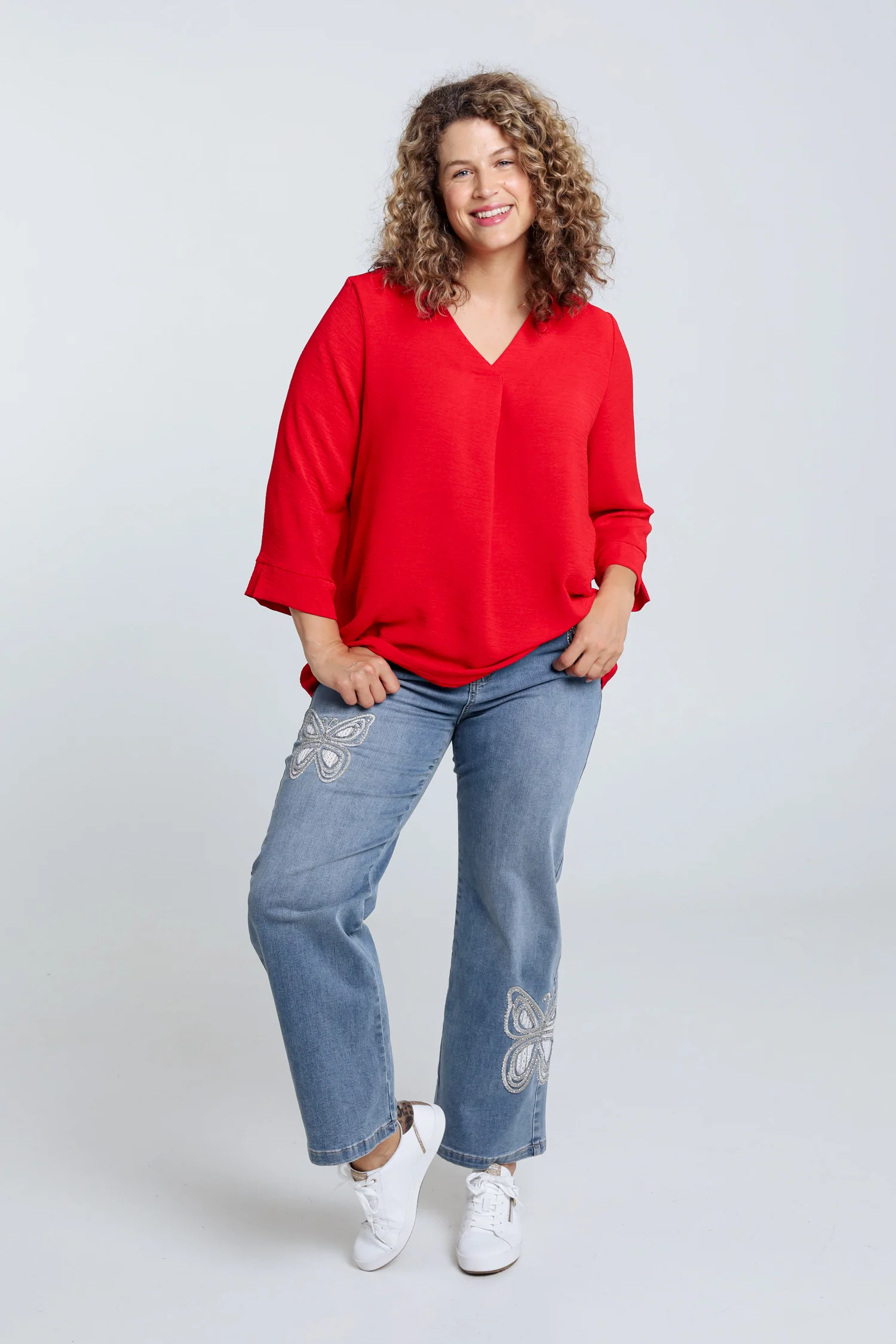 Losse, effen blouse - Image 42