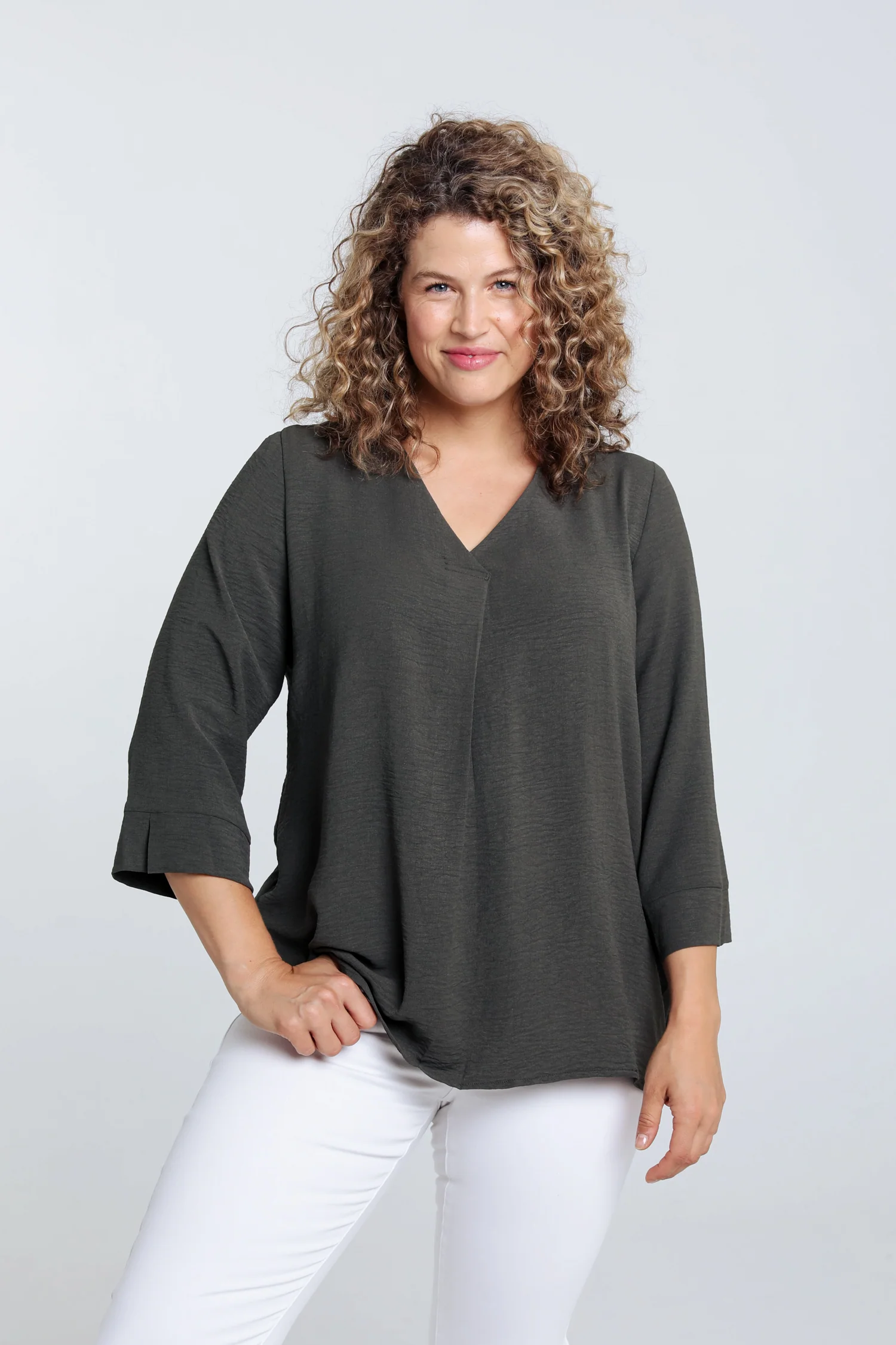 Losse, effen blouse - Image 45