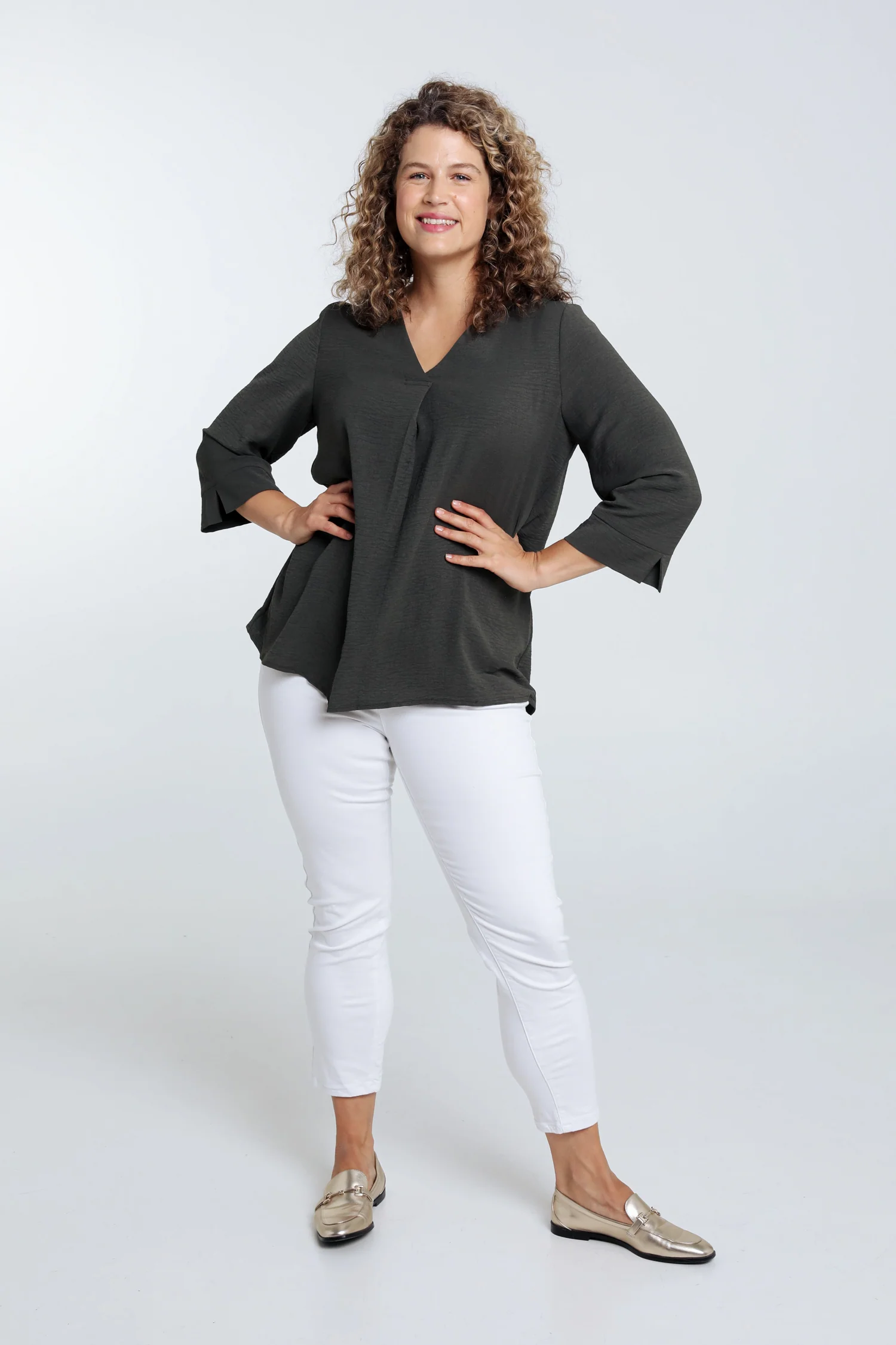 Losse, effen blouse - Image 49