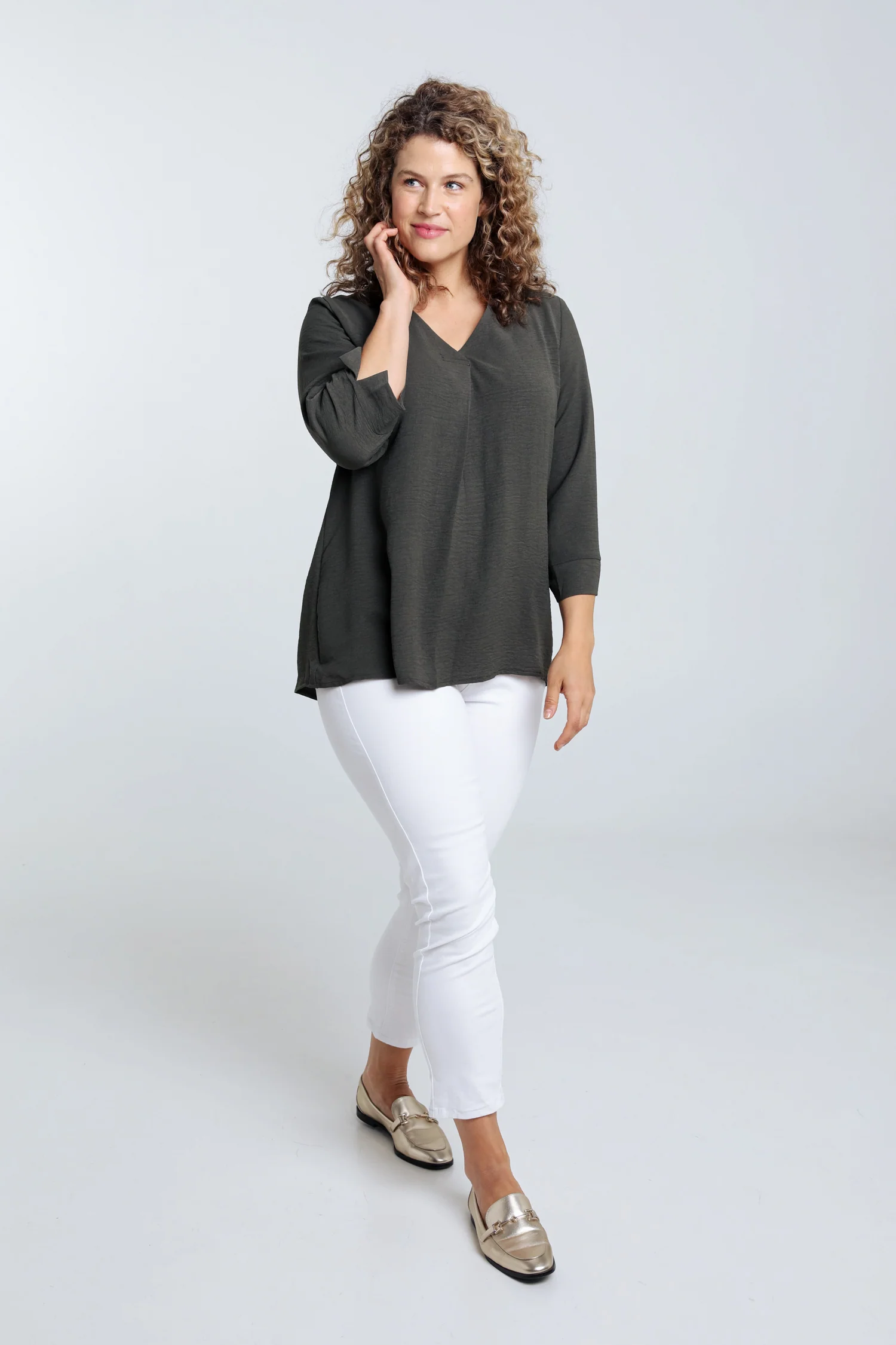 Losse, effen blouse - Image 50