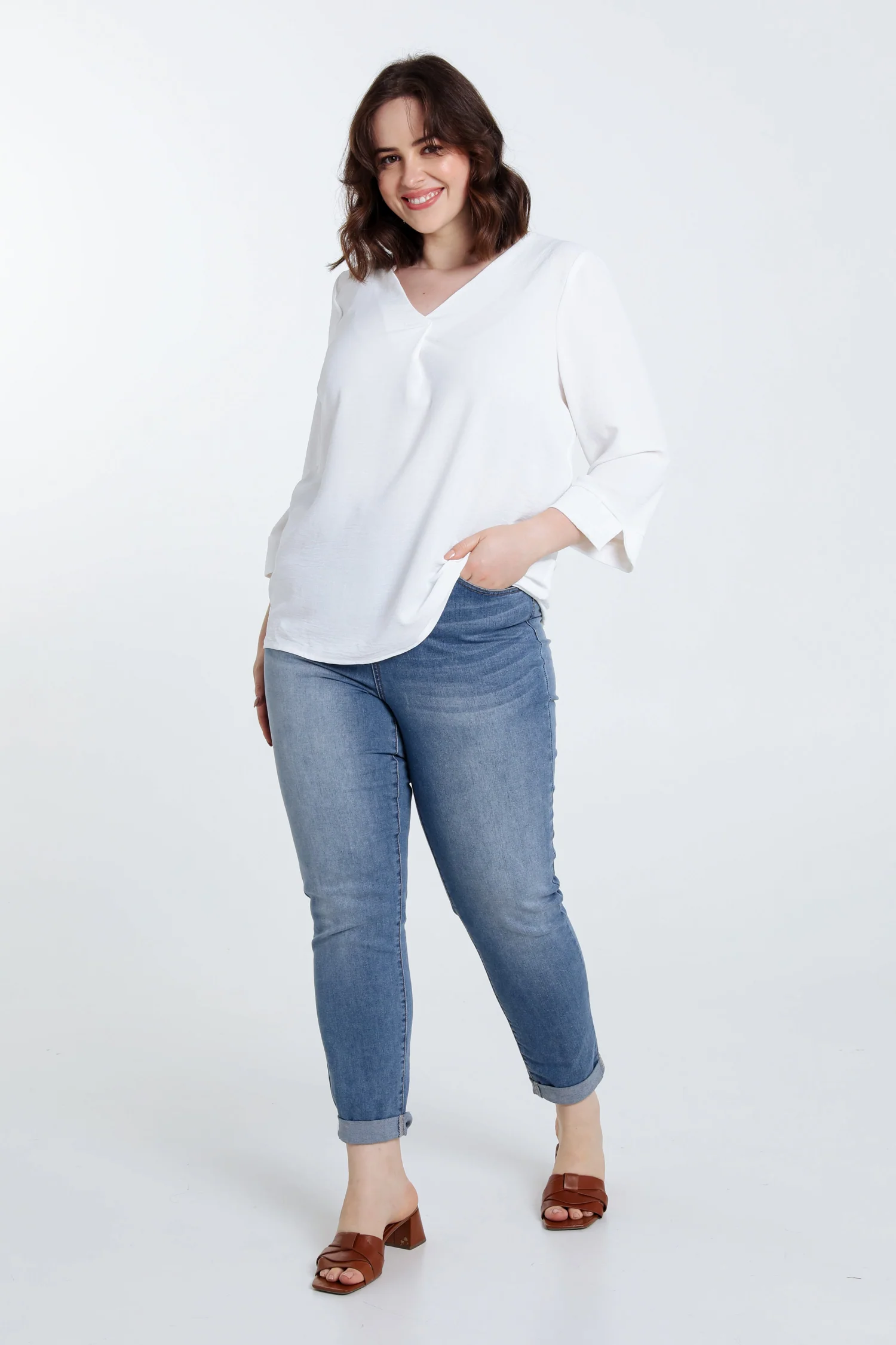 Losse, effen blouse - Image 8