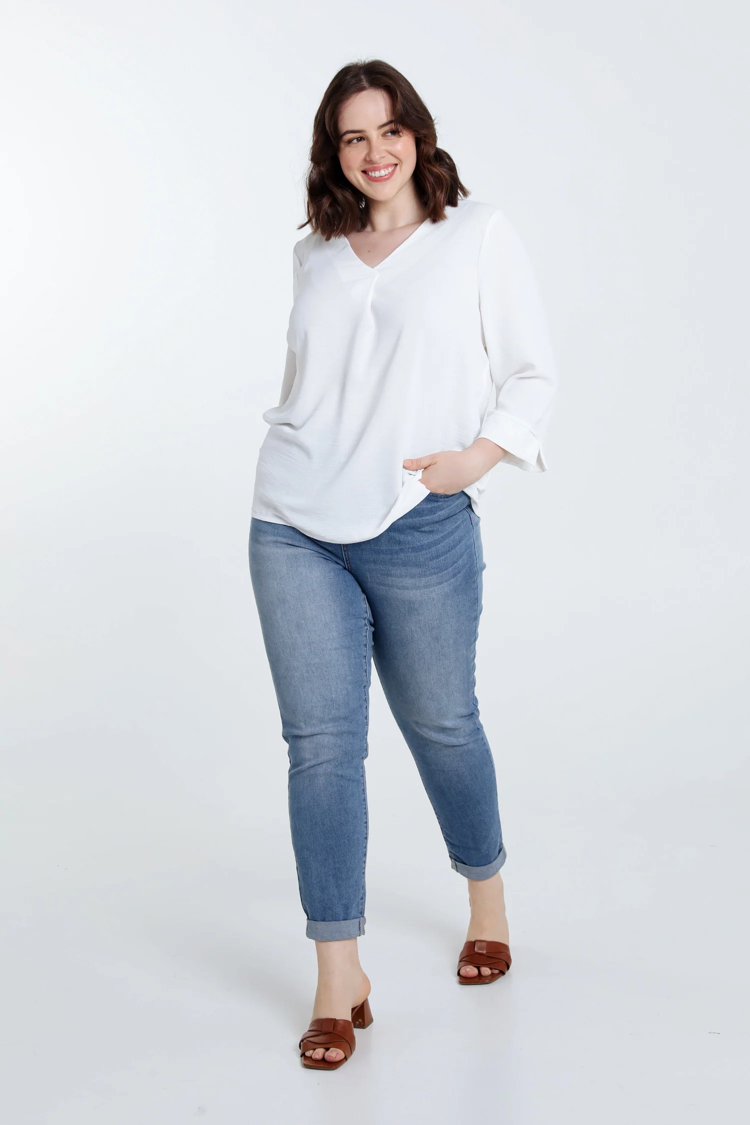 Losse, effen blouse - Image 9