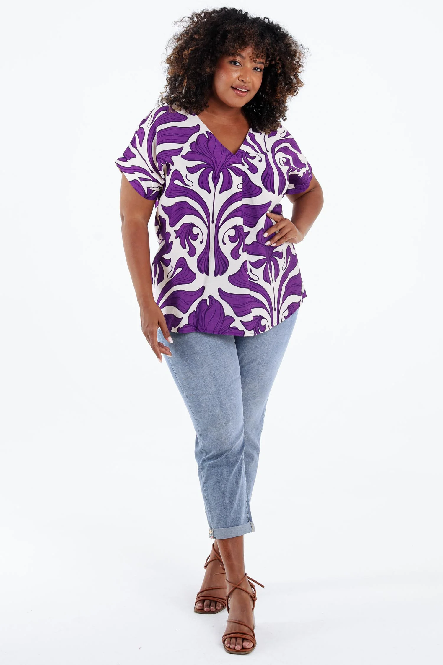 Bicolor blouse met bloemenprint - Image 8