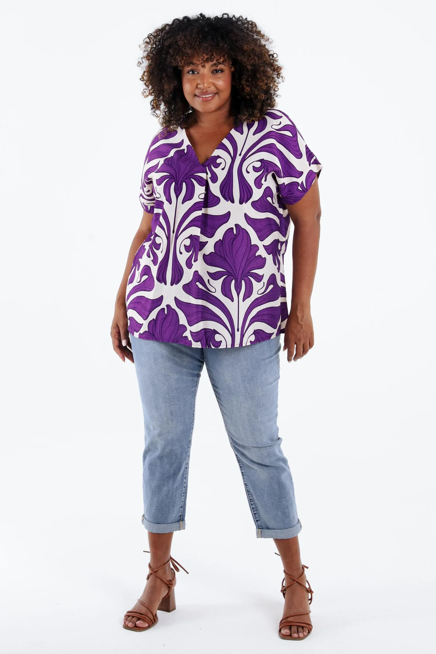 Bicolor blouse met bloemenprint - Image 9