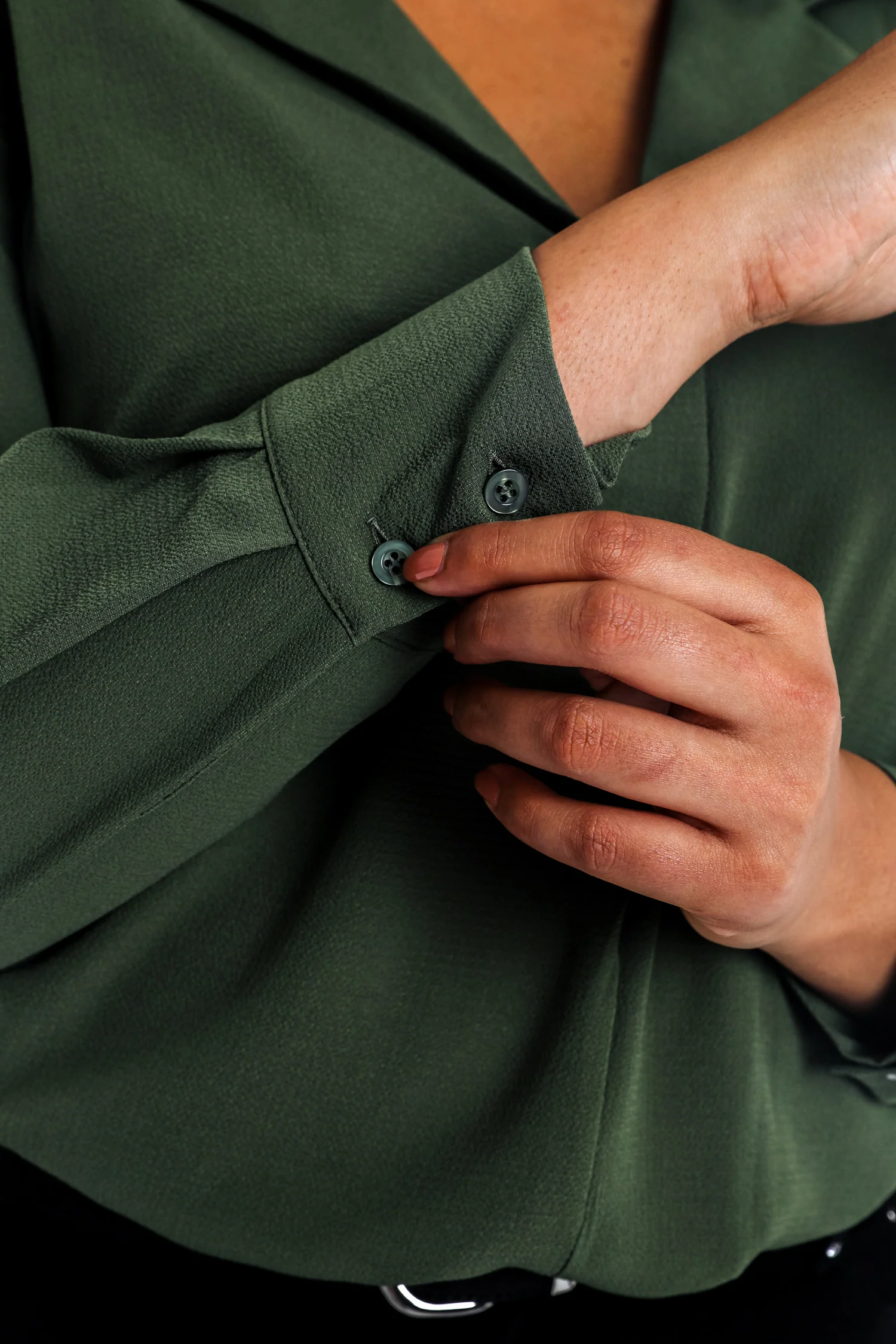 Effen blouse met omgeslagen kraag - Image 5
