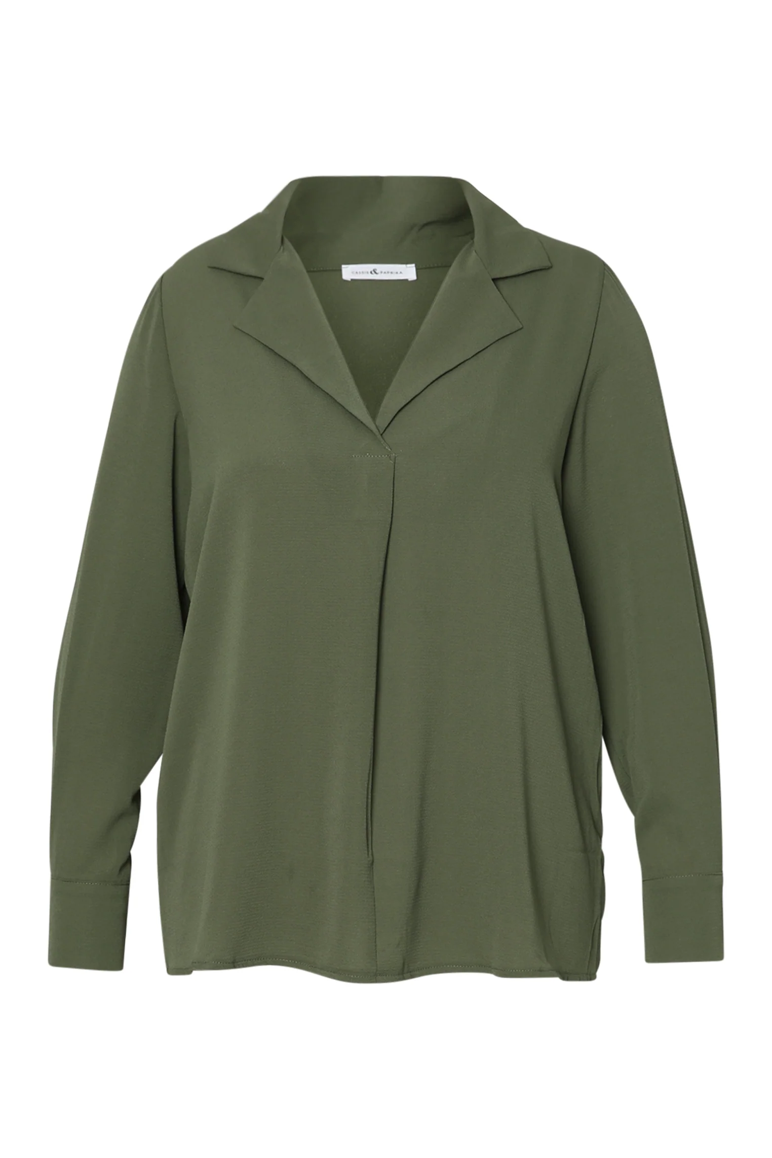 Effen blouse met omgeslagen kraag - Image 8