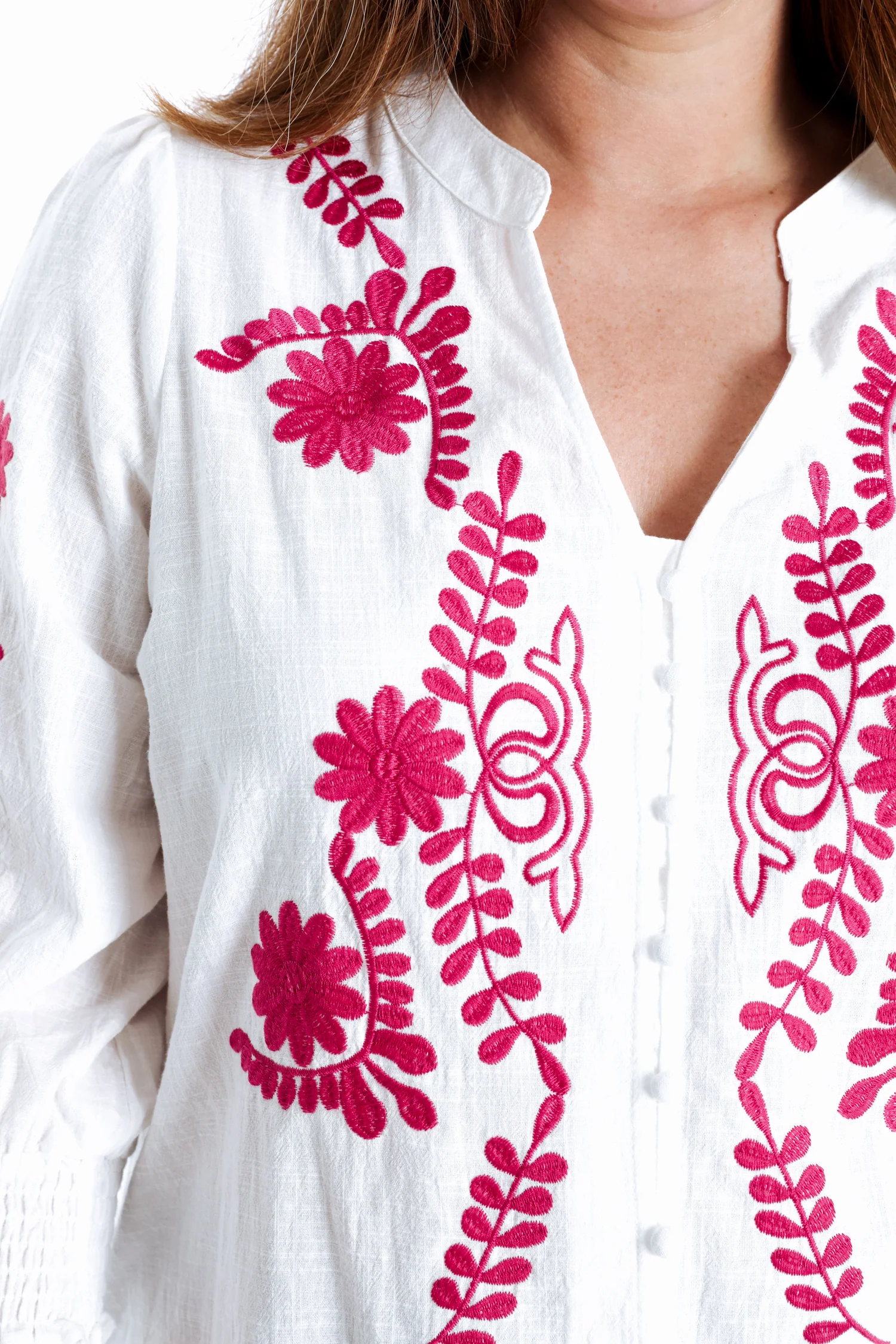 Katoenen blouse met borduursels - Image 3