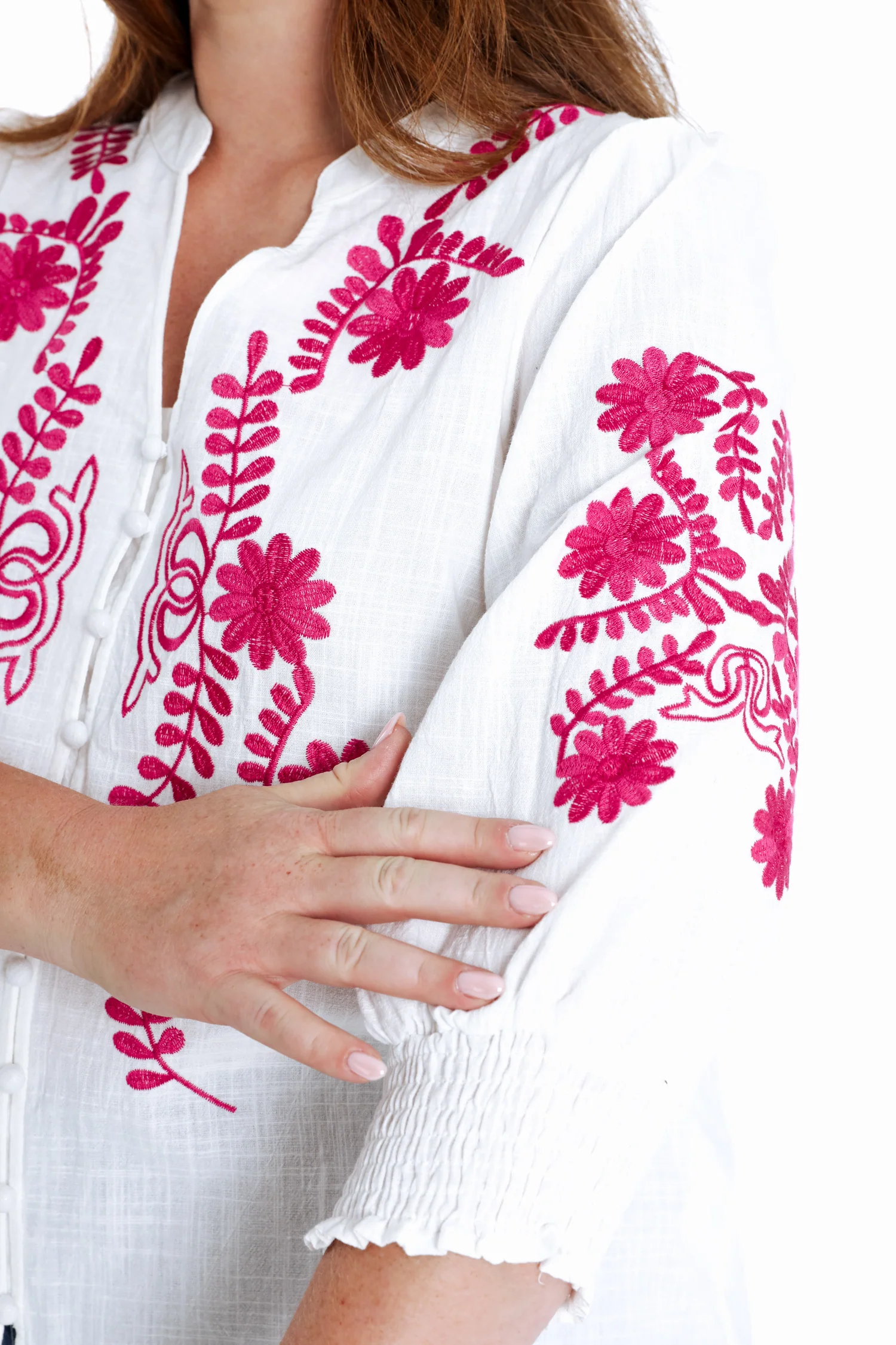 Katoenen blouse met borduursels - Image 5