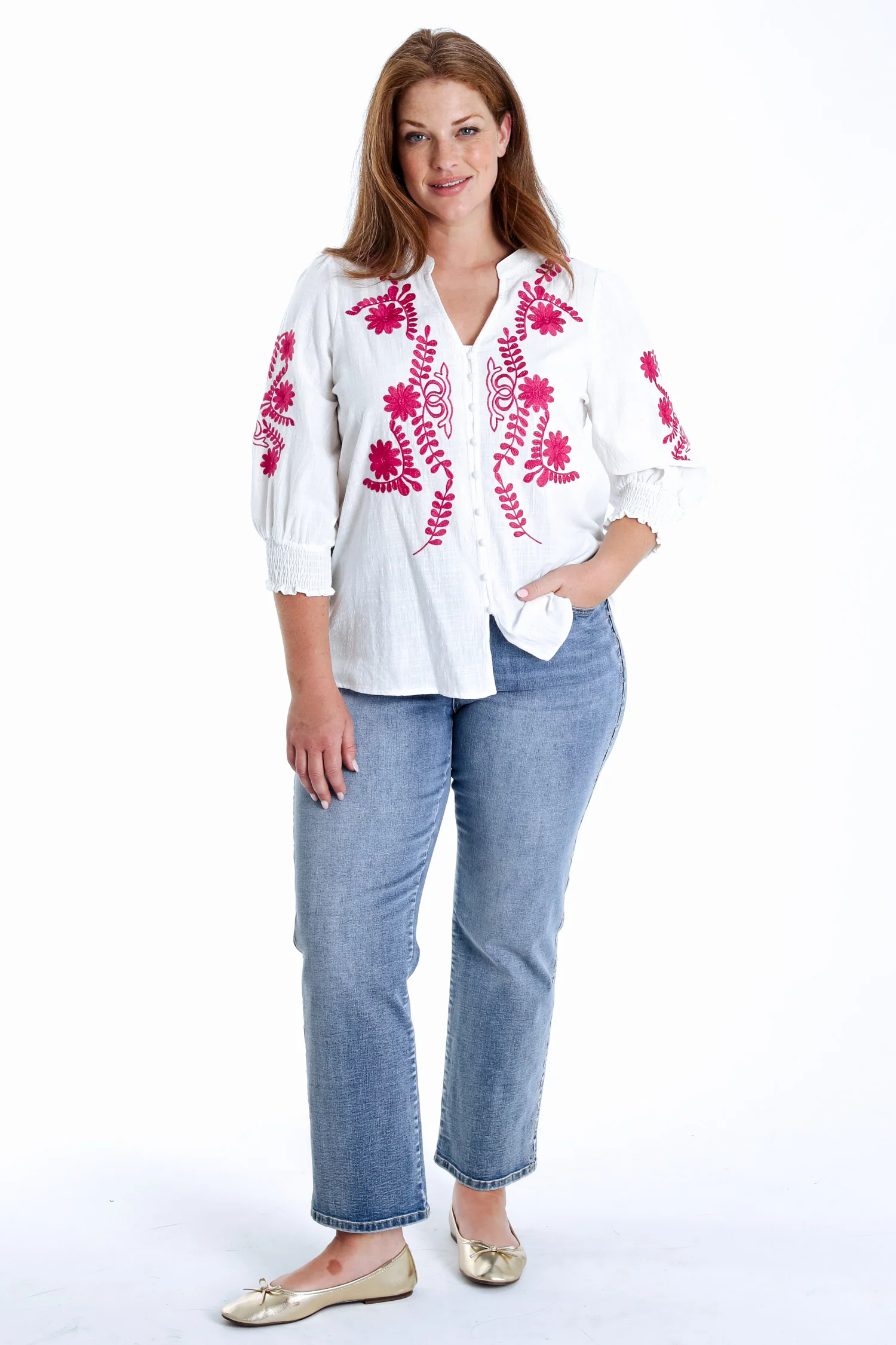 Katoenen blouse met borduursels - Image 7