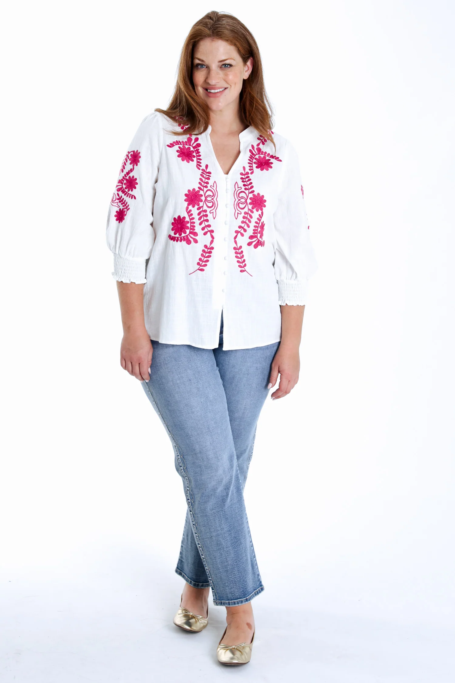 Katoenen blouse met borduursels - Image 8