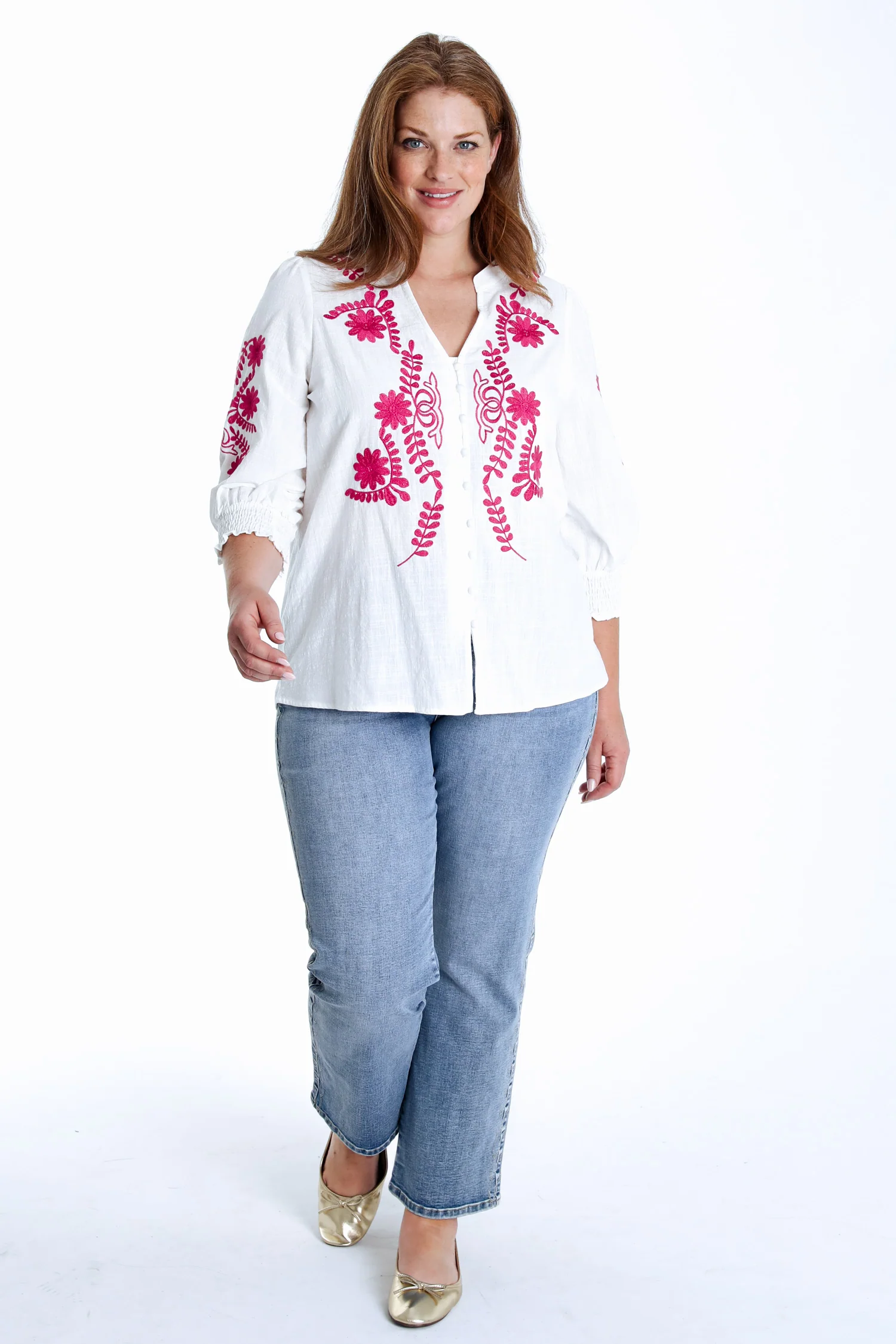 Katoenen blouse met borduursels - Image 9
