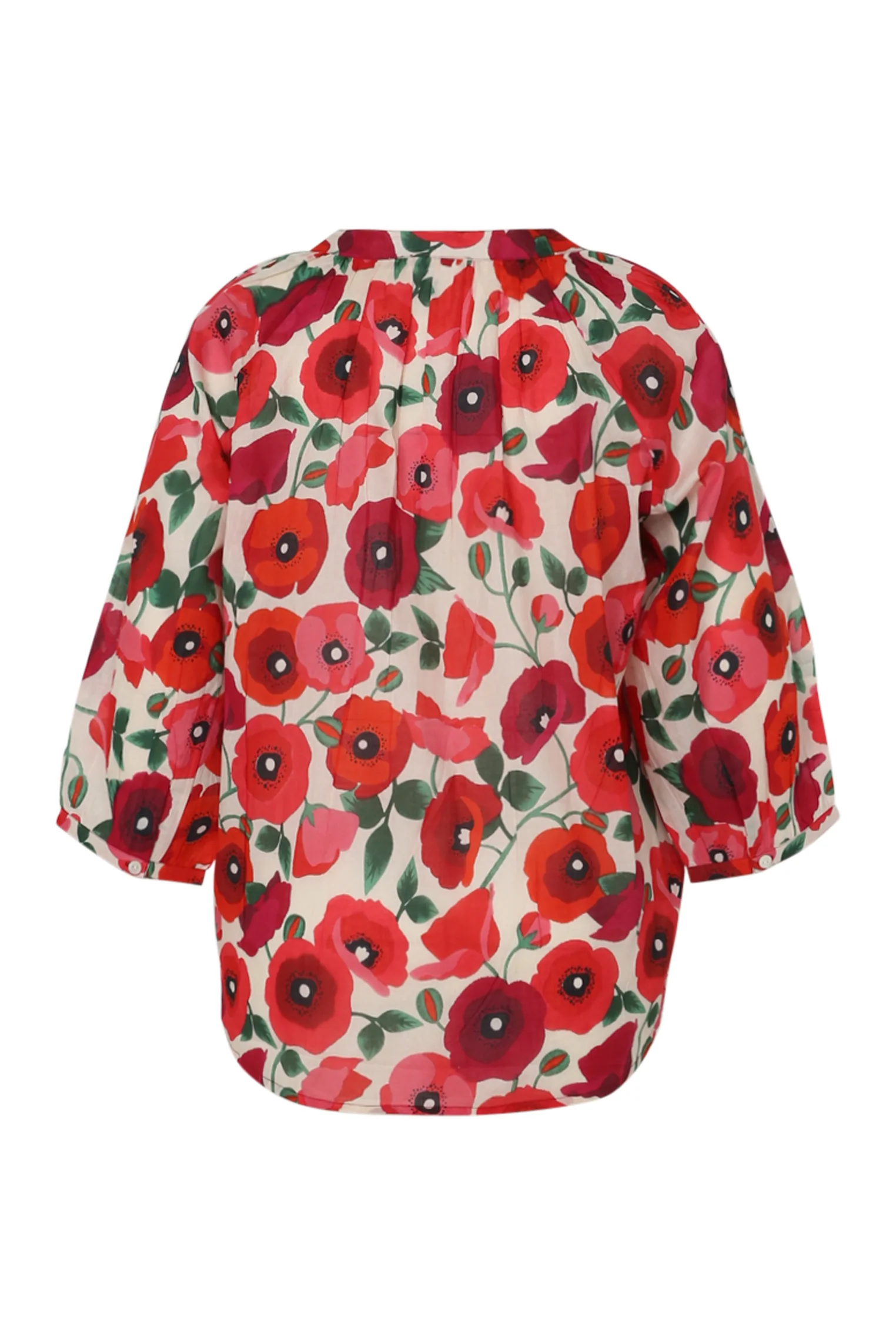 Katoenen blouse met klaproosprint - Image 11