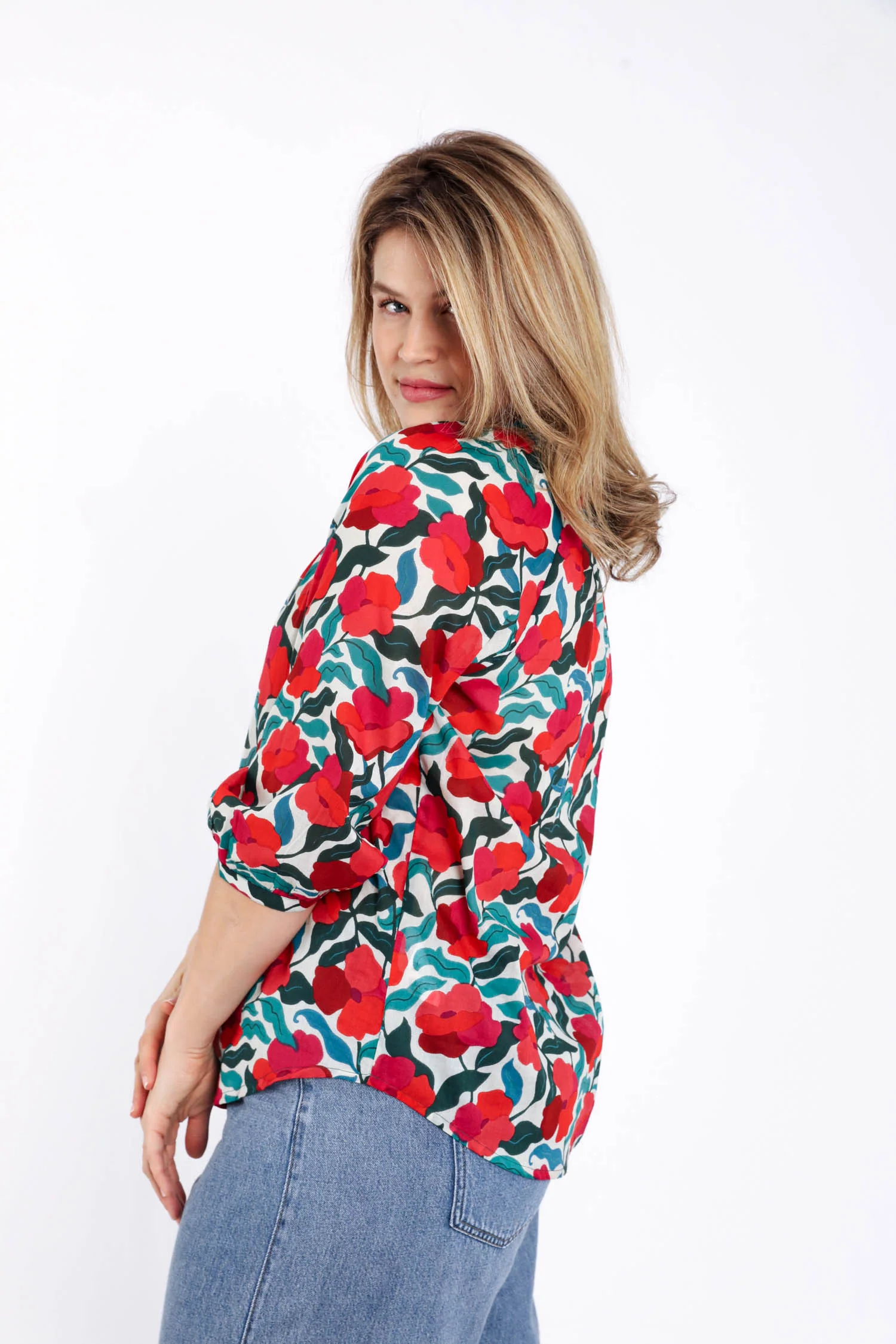 Blouse van katoen met bloemenprint - Image 4