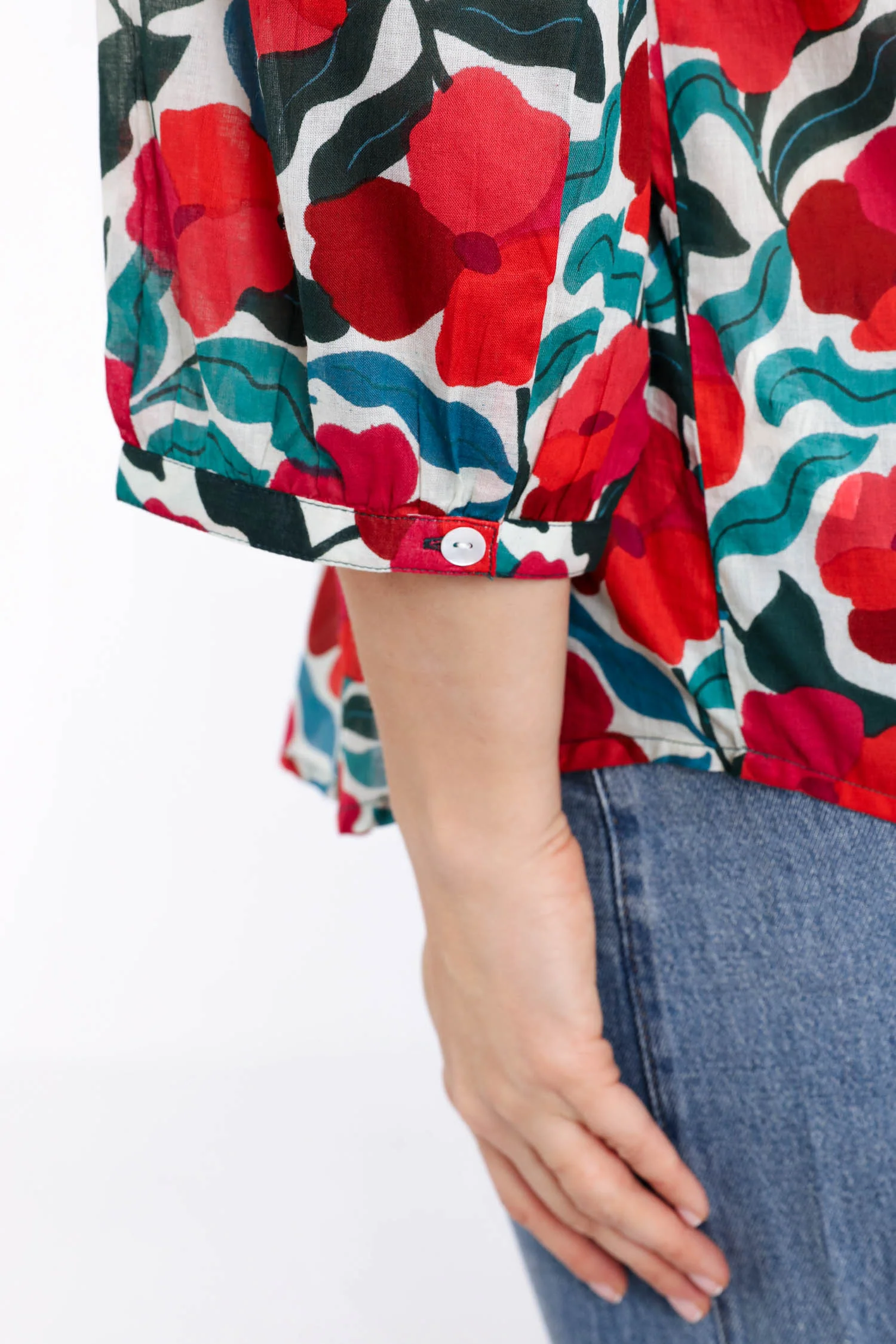 Blouse van katoen met bloemenprint - Image 5