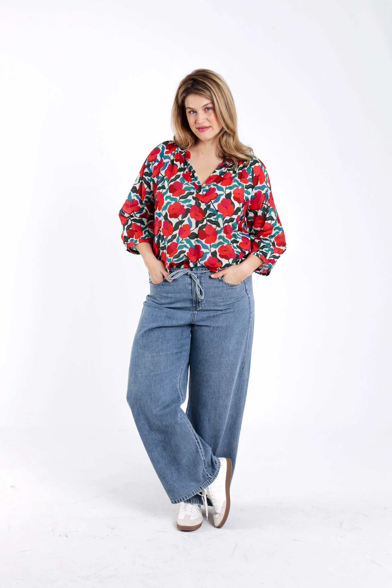 Blouse van katoen met bloemenprint - Image 9