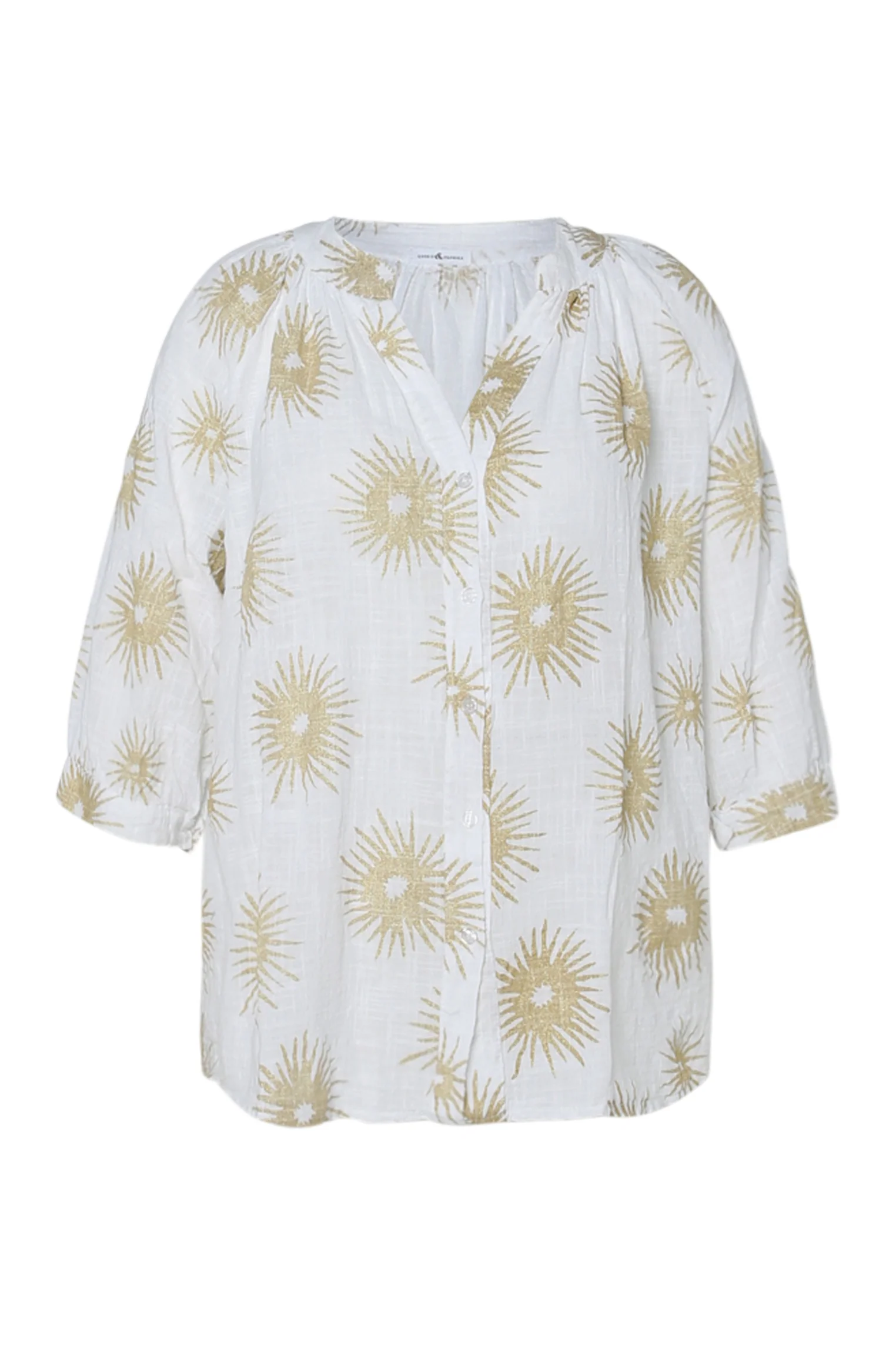Blouse van katoen met folie zonprint - Image 10