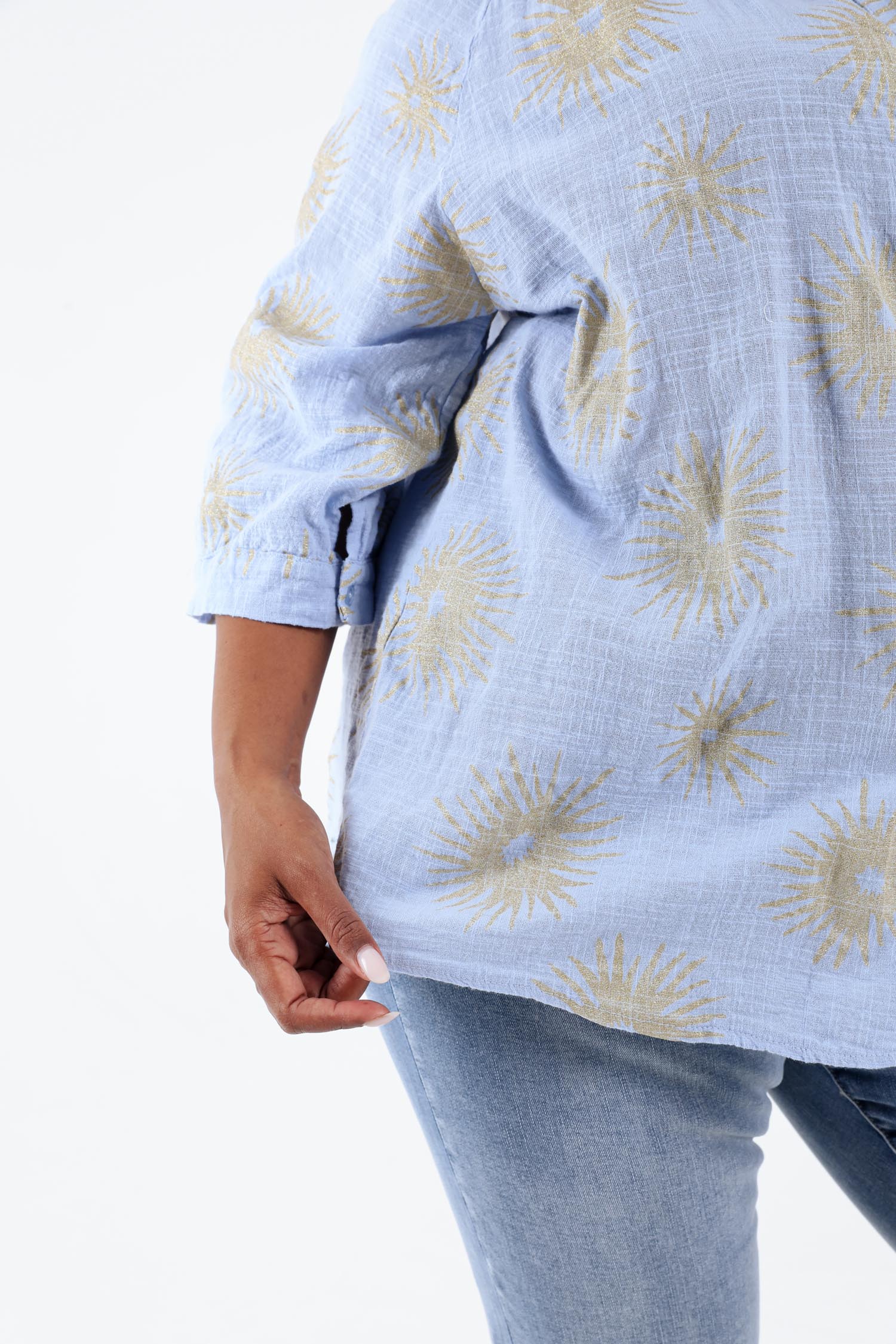 Blouse van katoen met folie zonprint - Image 16