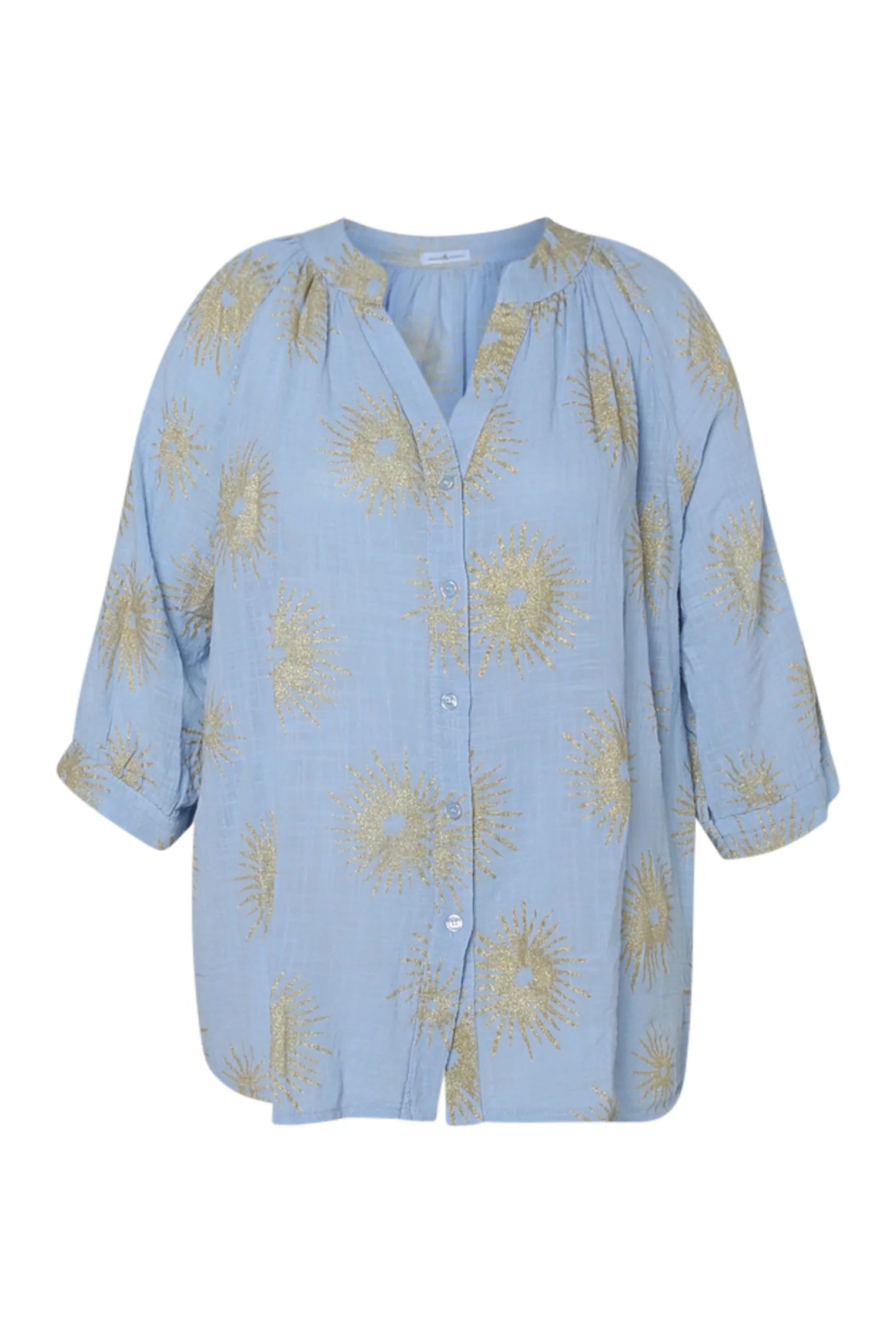 Blouse van katoen met folie zonprint - Image 21