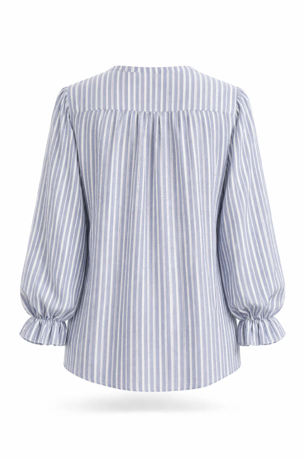 Gestreepte katoenen blouse met ruches - Image 11