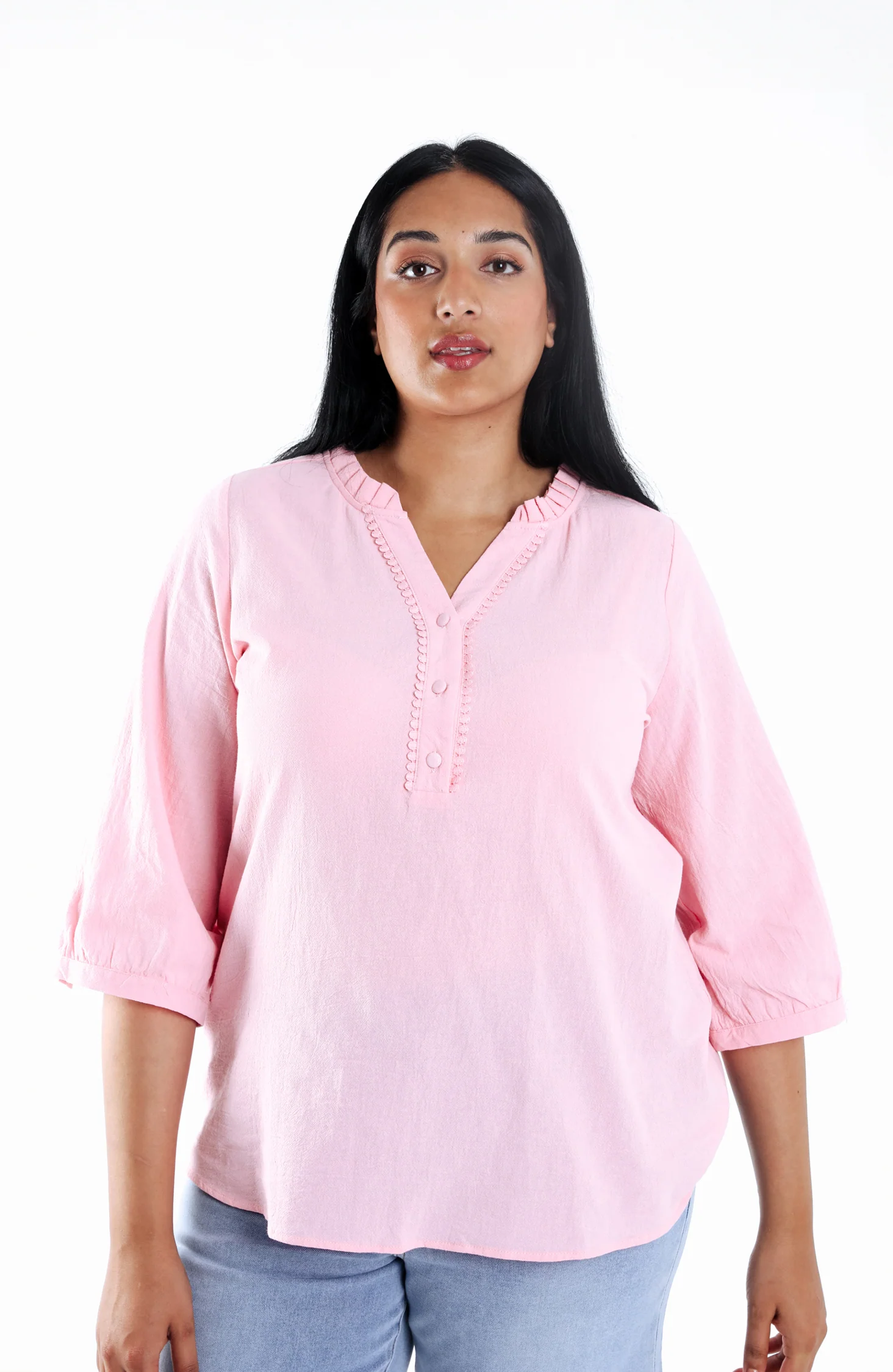 Effen katoenen blouse