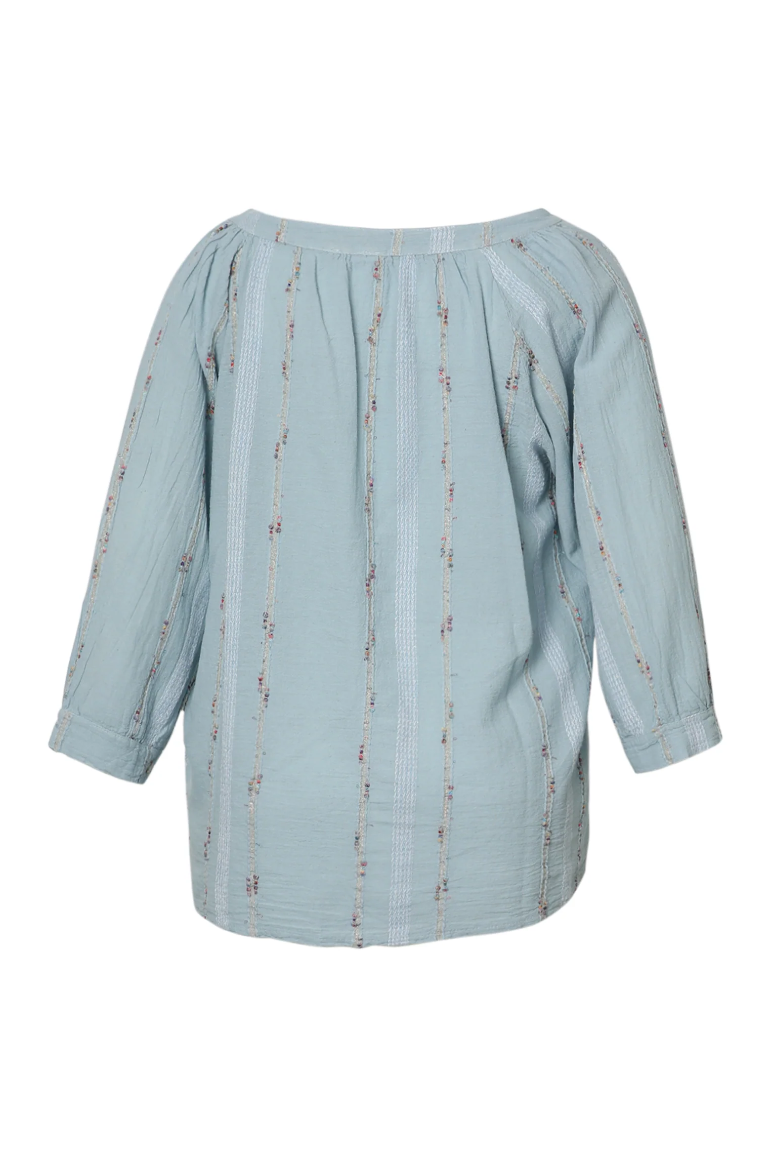 Effen katoenen blouse met multicolore details - Image 11