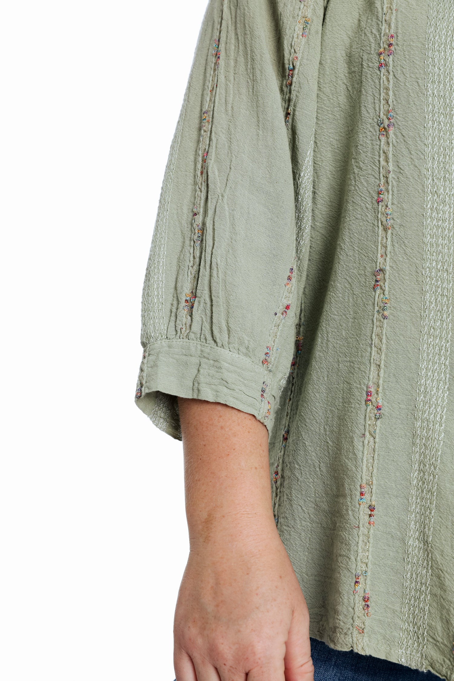 Effen katoenen blouse met multicolore details - Image 16