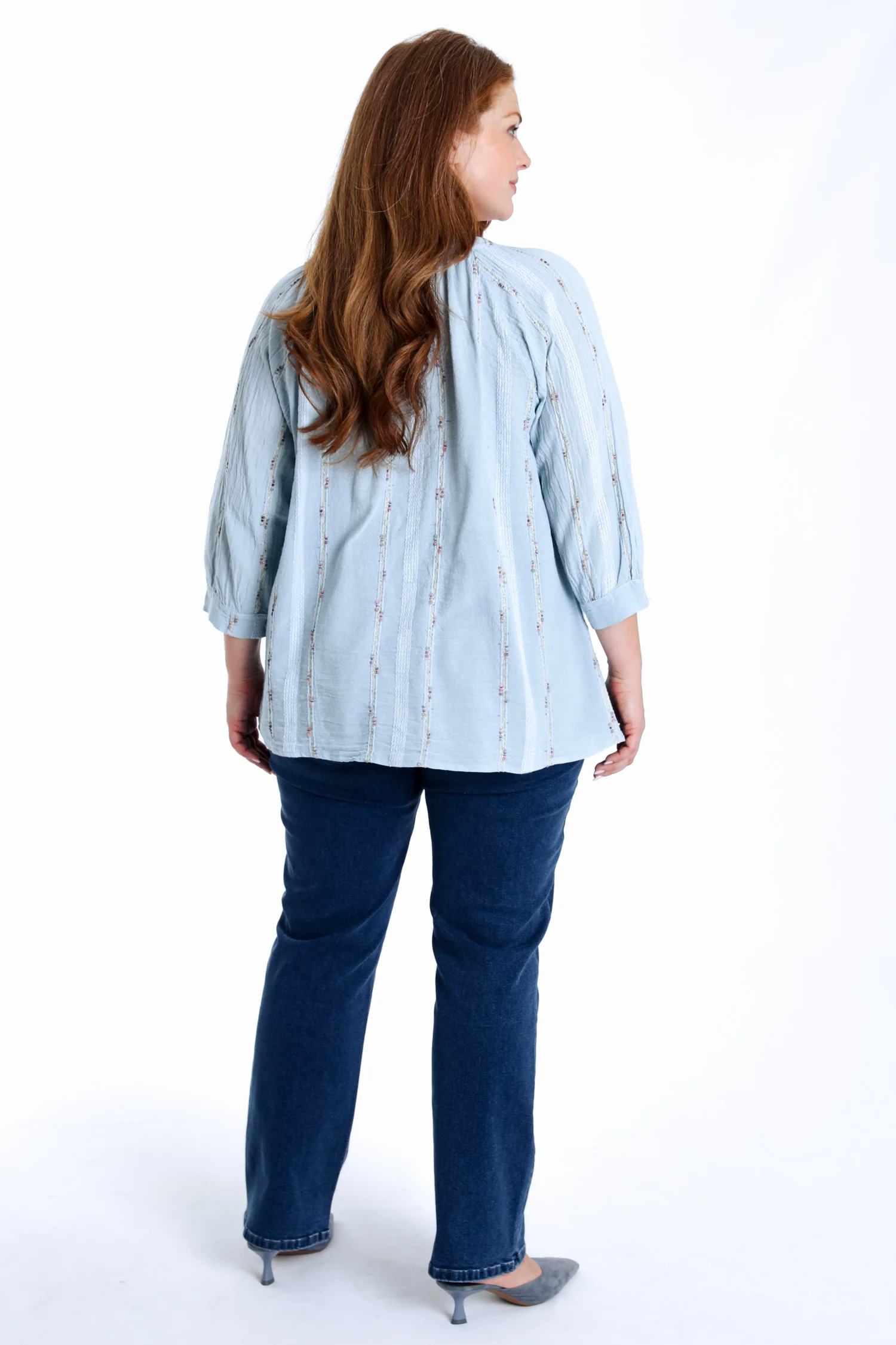 Effen katoenen blouse met multicolore details - Image 2