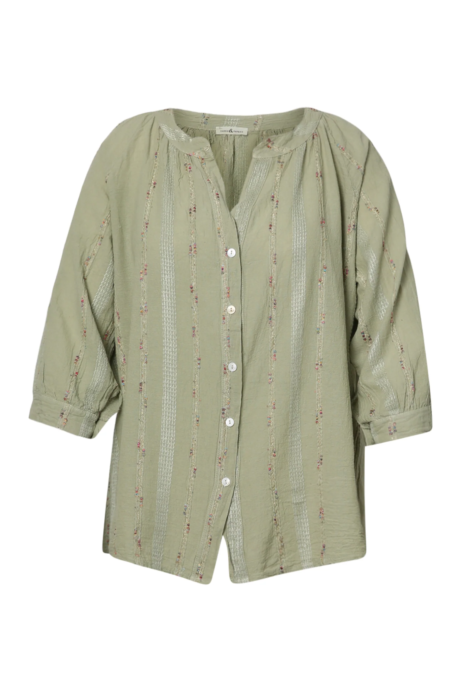 Effen katoenen blouse met multicolore details - Image 21