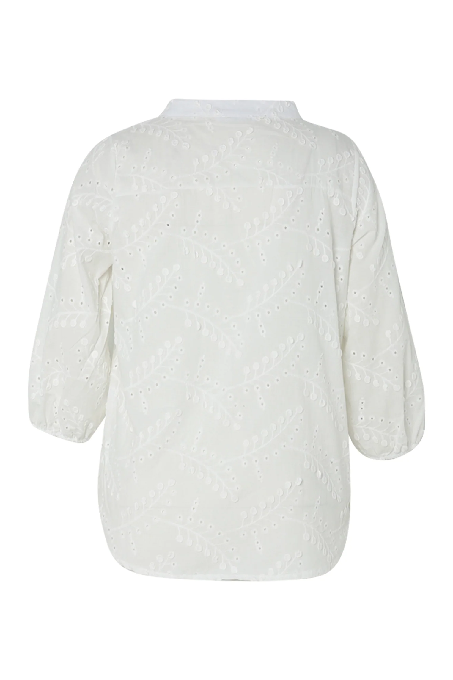 Effen katoenen blouse met geborduurde bloemen - Image 11