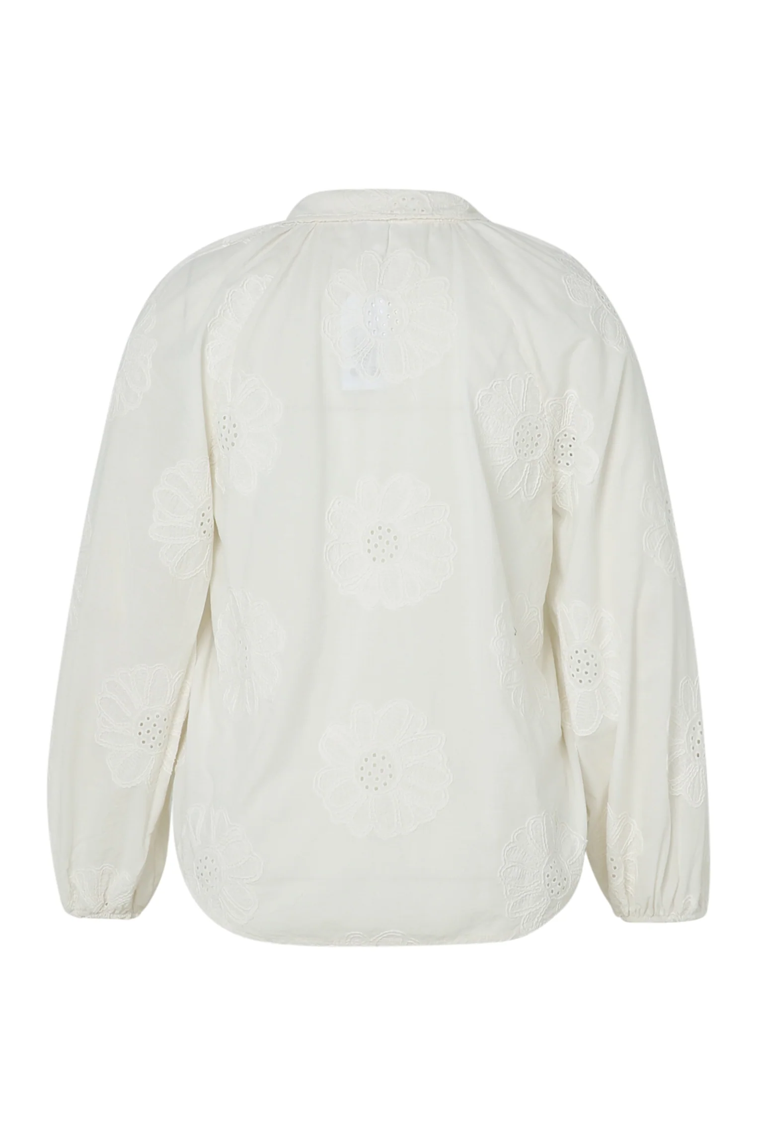 Effen katoenen blouse met geborduurde bloemen - Image 11
