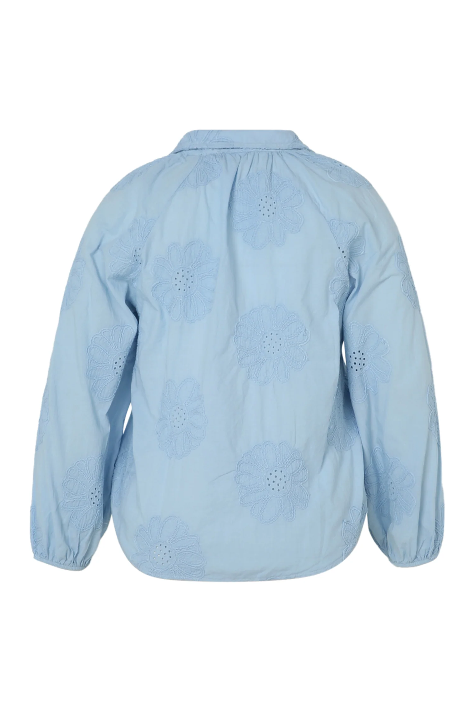 Effen katoenen blouse met geborduurde bloemen - Image 22