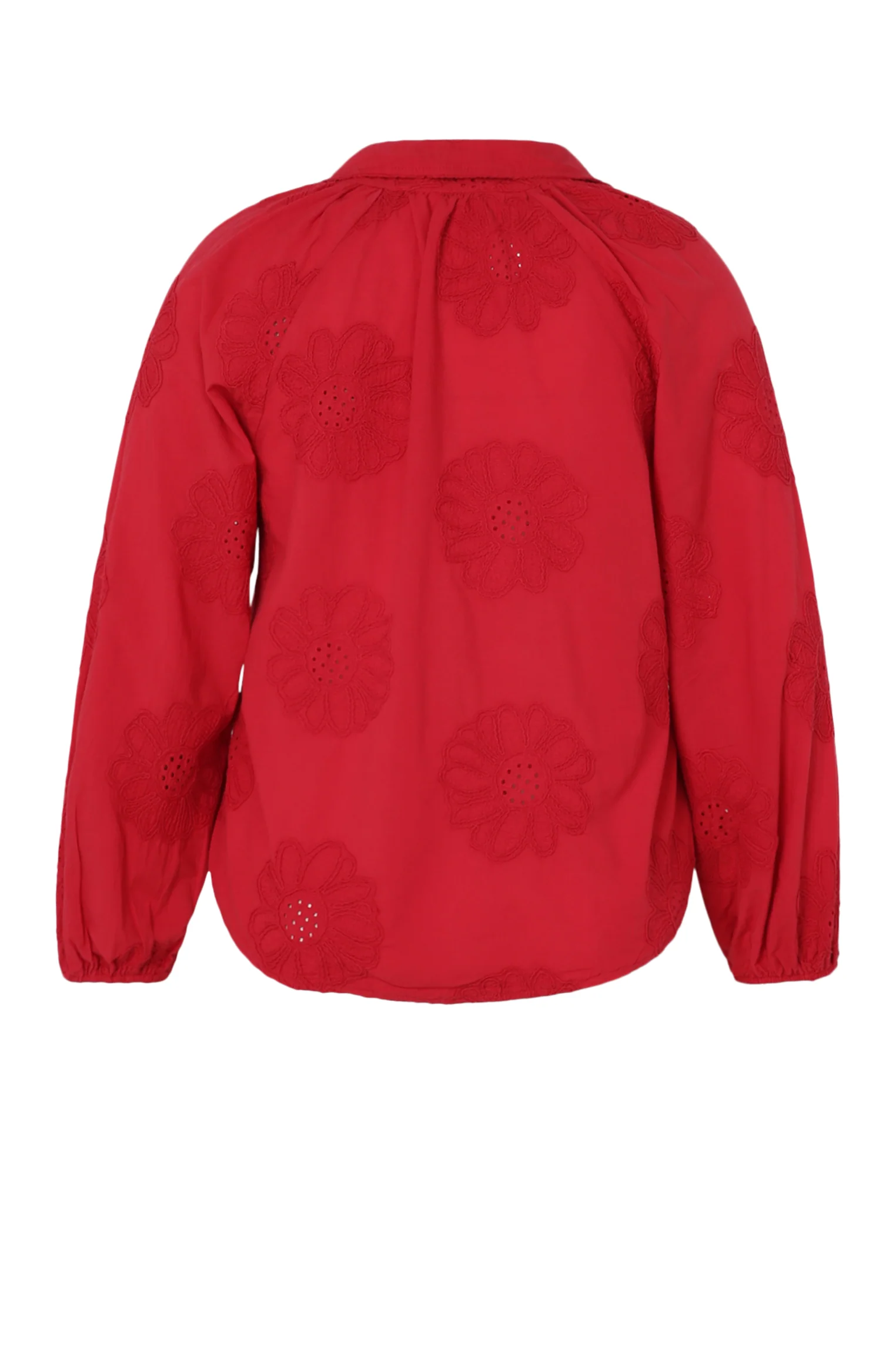 Effen katoenen blouse met geborduurde bloemen - Image 33