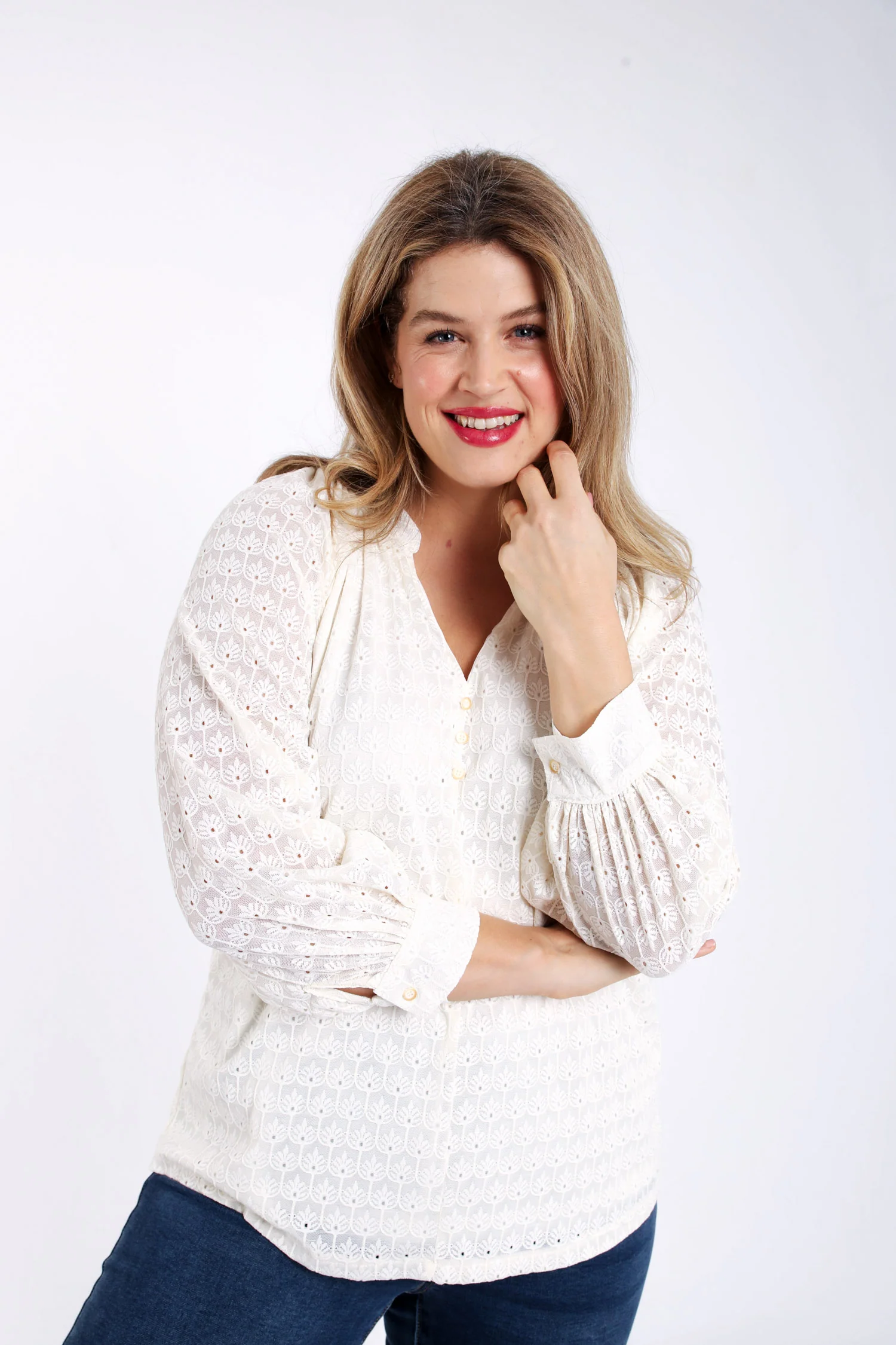 Effen kanten blouse - Image 3