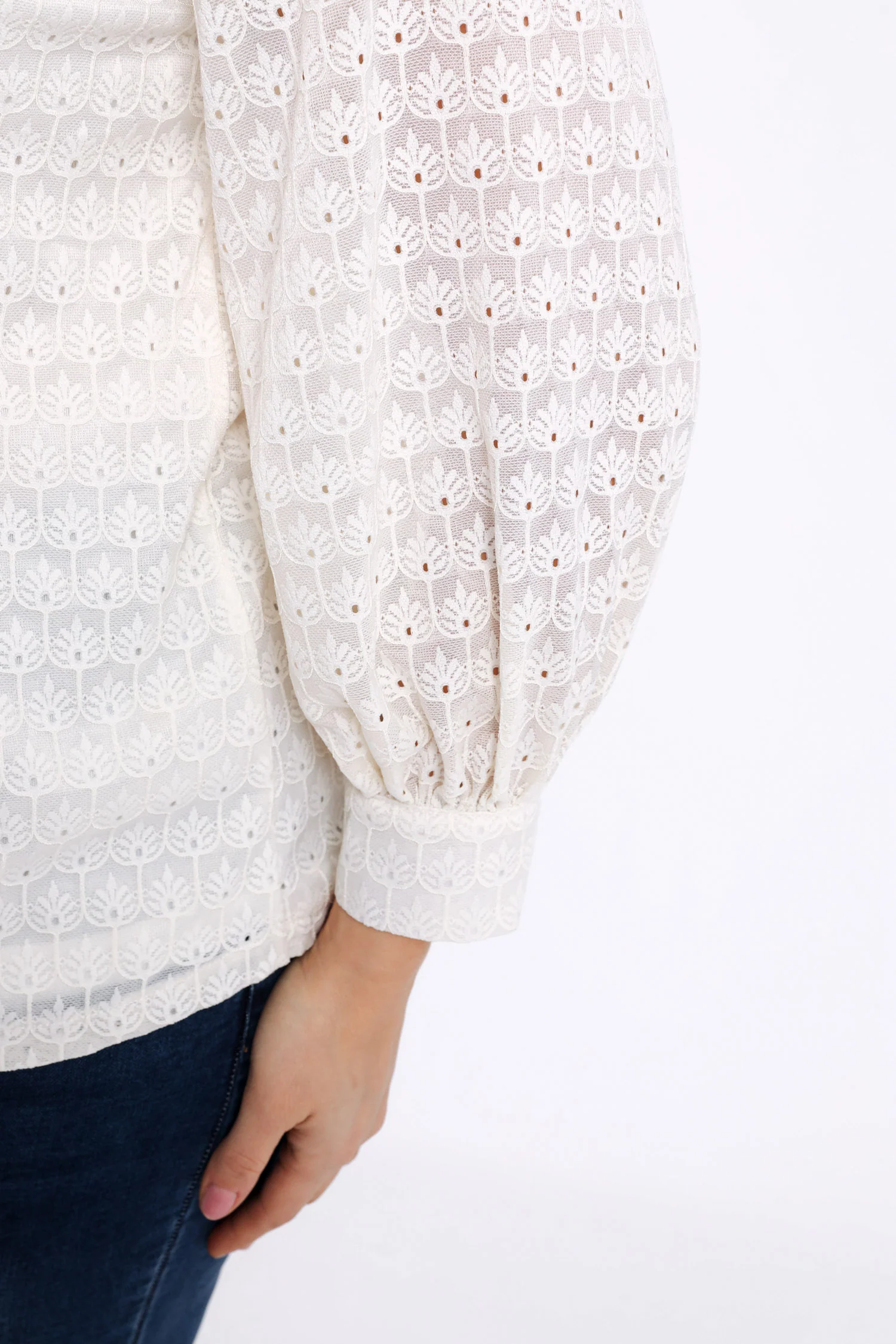 Effen kanten blouse - Image 5
