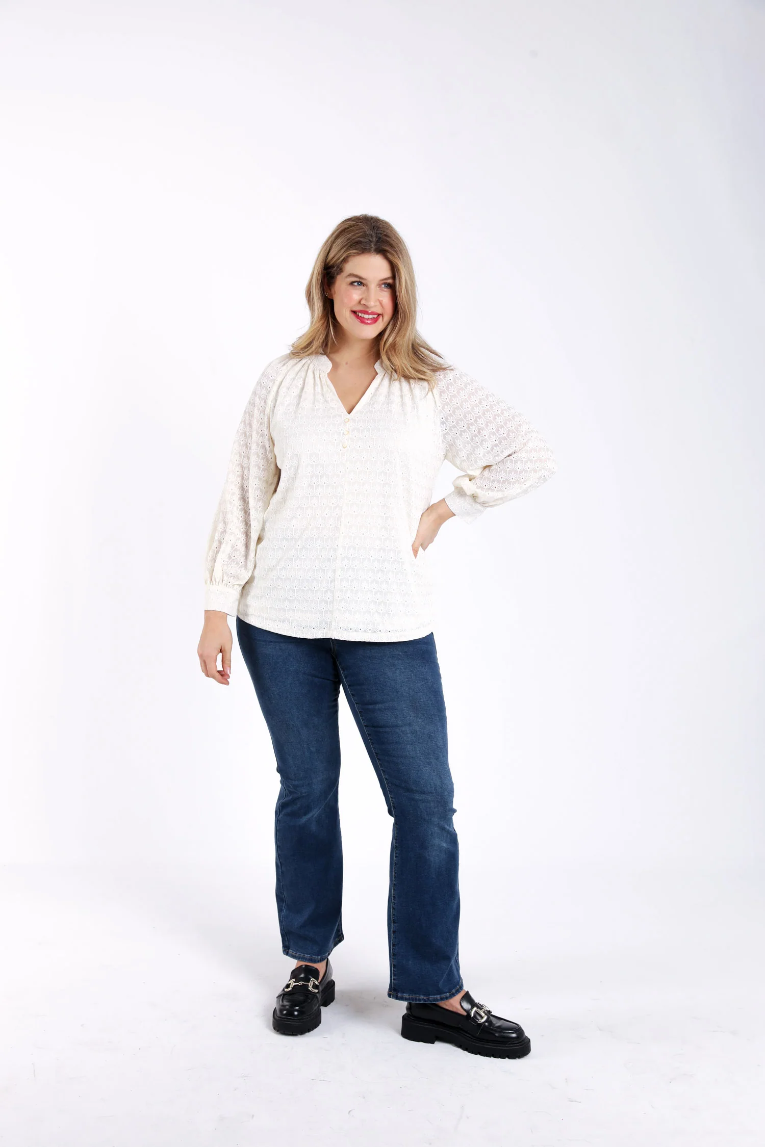 Effen kanten blouse - Image 6