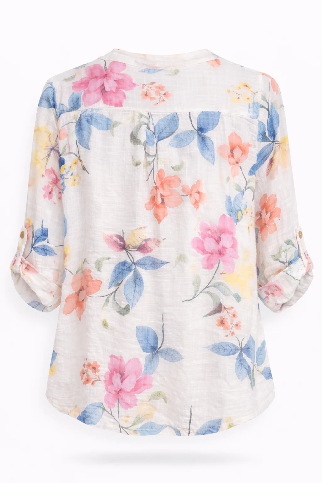 Blouse van bedrukte katoenen gaze met bloemenprint - Image 2