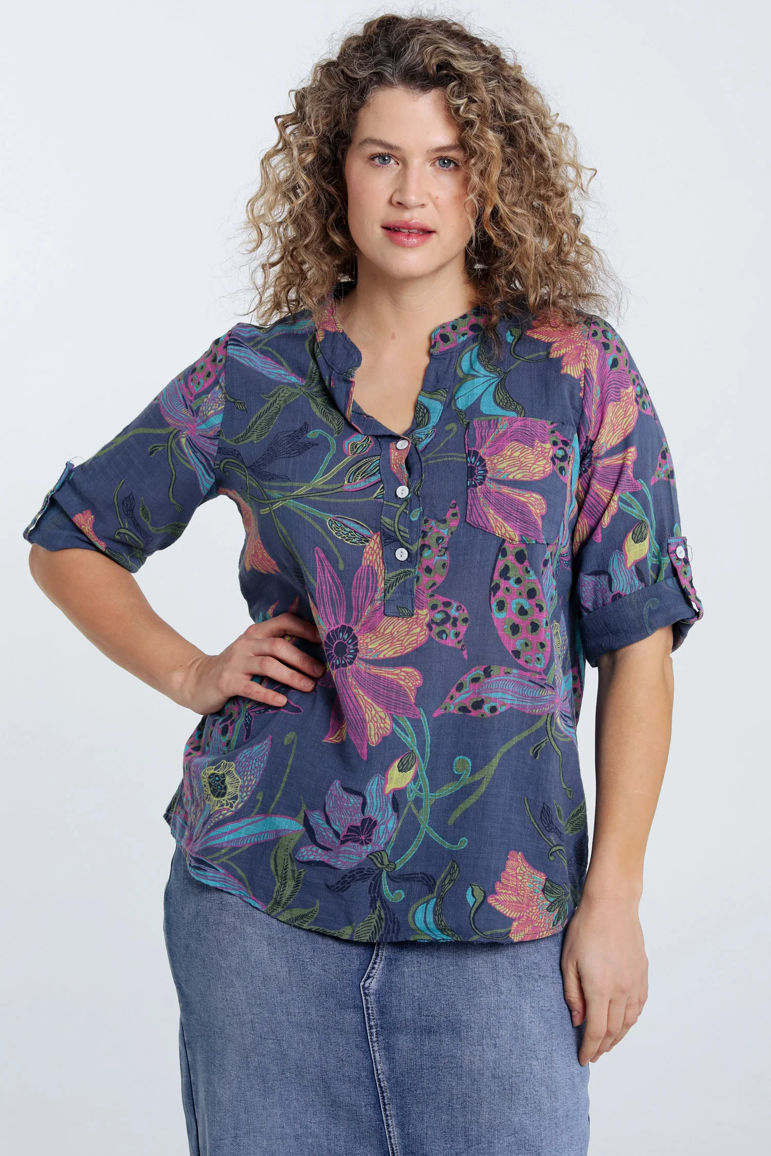 Blouse van katoenen mousseline met bloemenprint - Image 12