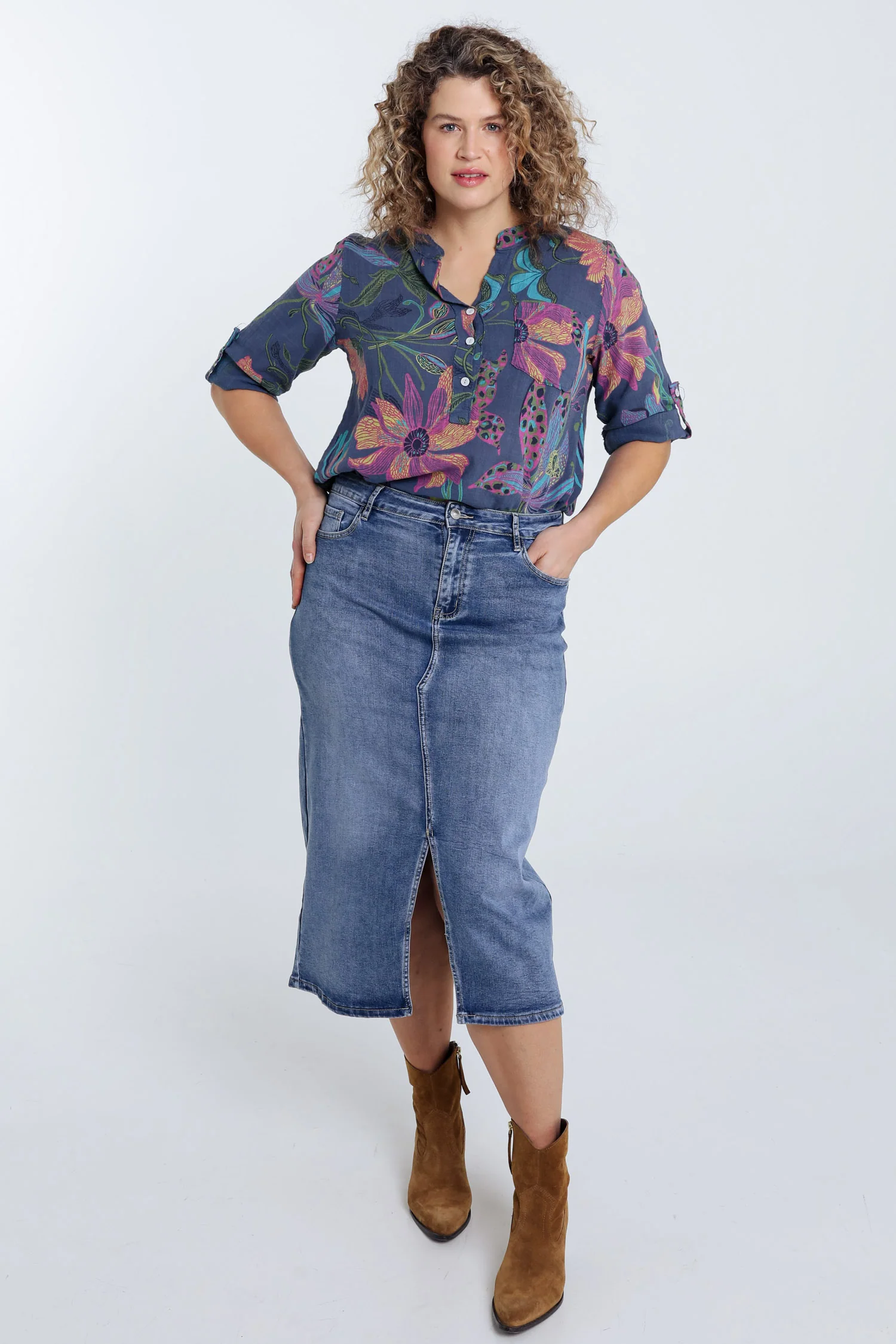 Blouse van katoenen mousseline met bloemenprint - Image 18